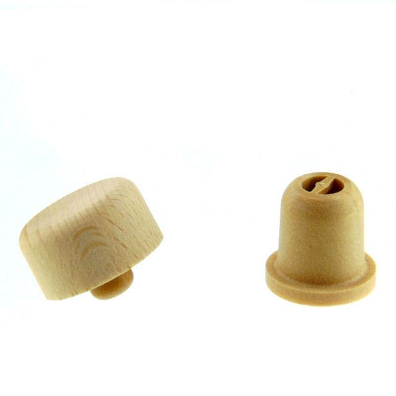 Sap mantar tıpa dozaj açıklıklı 19 mm, ahşap/plastik, bej, ağız için: mantar