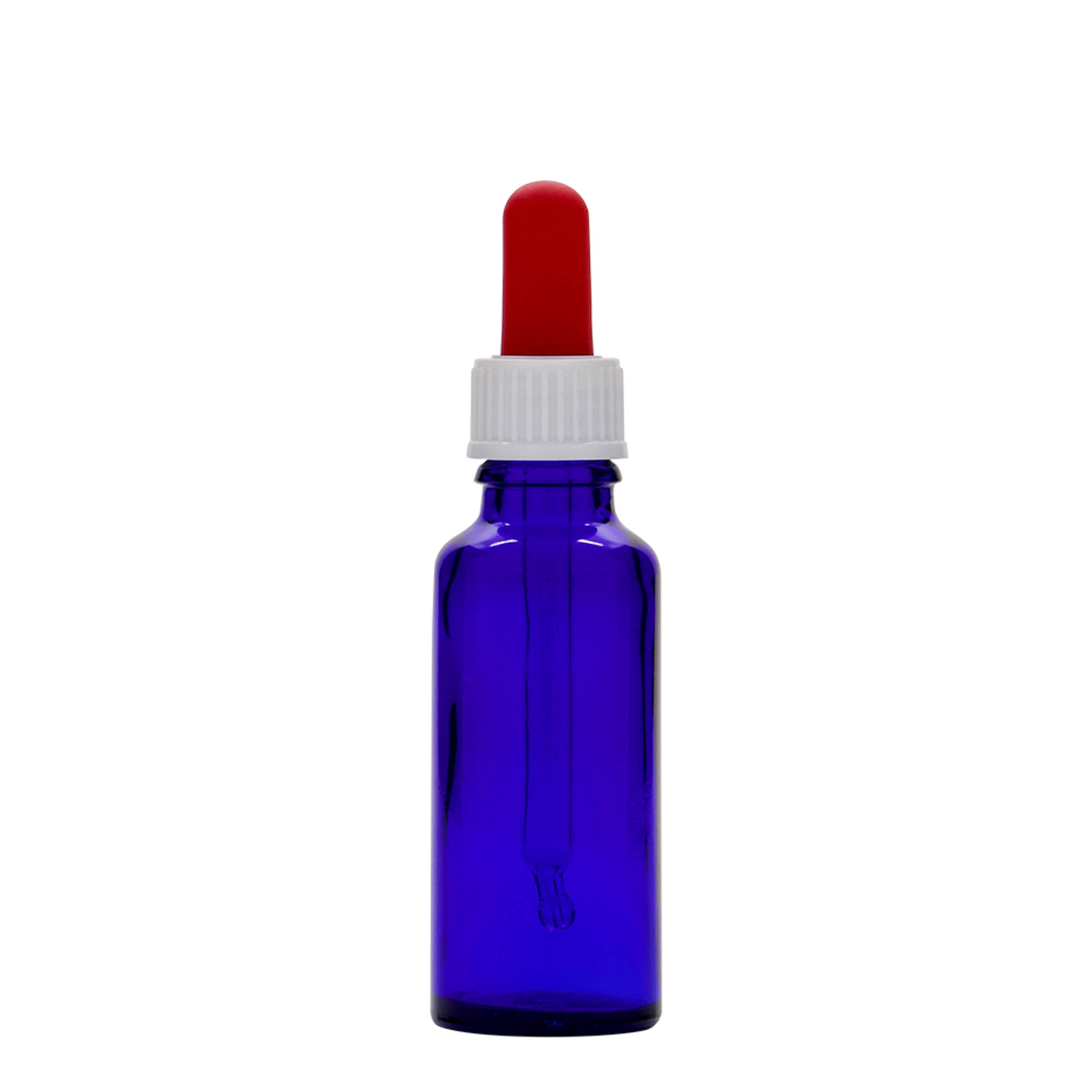30 ml Pipet Şişesi Tıbbi, Cam, kral mavisi-kırmızı, Ağız: DIN 18