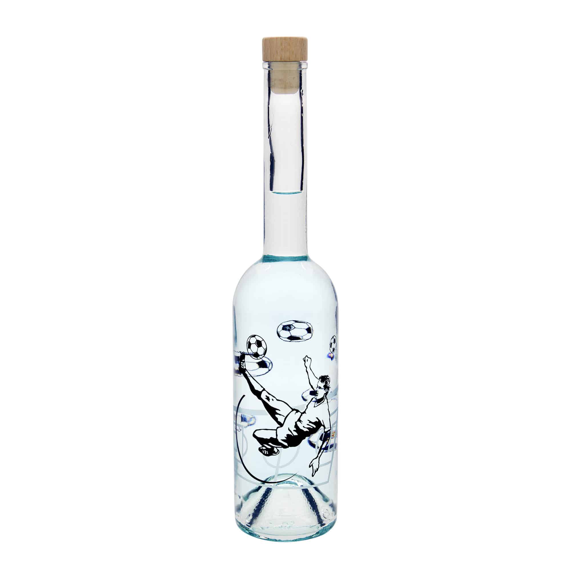 500 ml Cam şişe 'Opera', Motif: Futbolcu, Ağız: Mantar