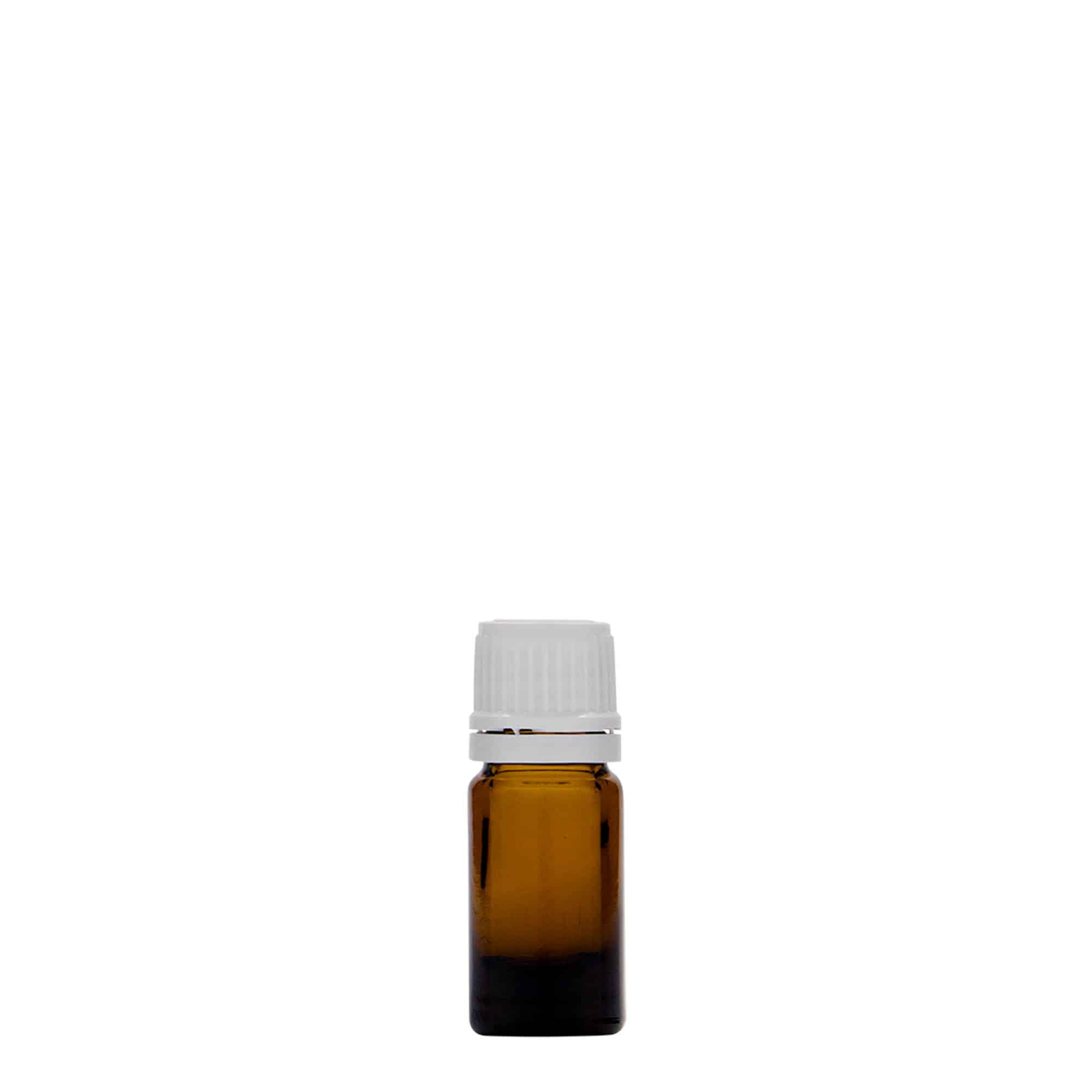5 ml tıbbi şişe, cam, kahverengi, ağız: DIN 18