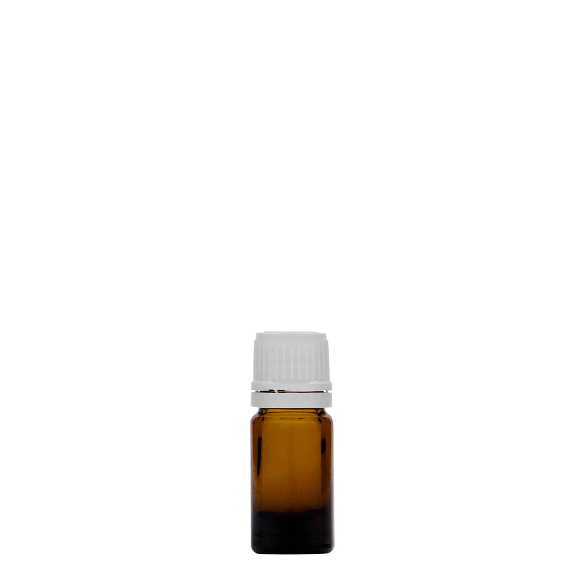 5 ml tıbbi şişe, cam, kahverengi, ağız: DIN 18