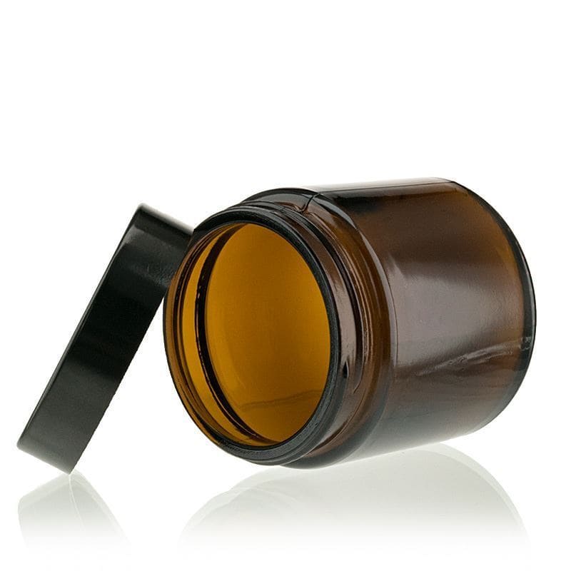 120 ml Kavanoz 'Brown Line', cam, kahverengi, ağız: Vidalı kapak