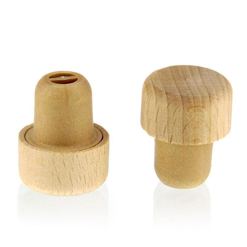 Sap mantar tıpa dozaj açıklıklı 19 mm, ahşap/plastik, bej, ağız için: mantar