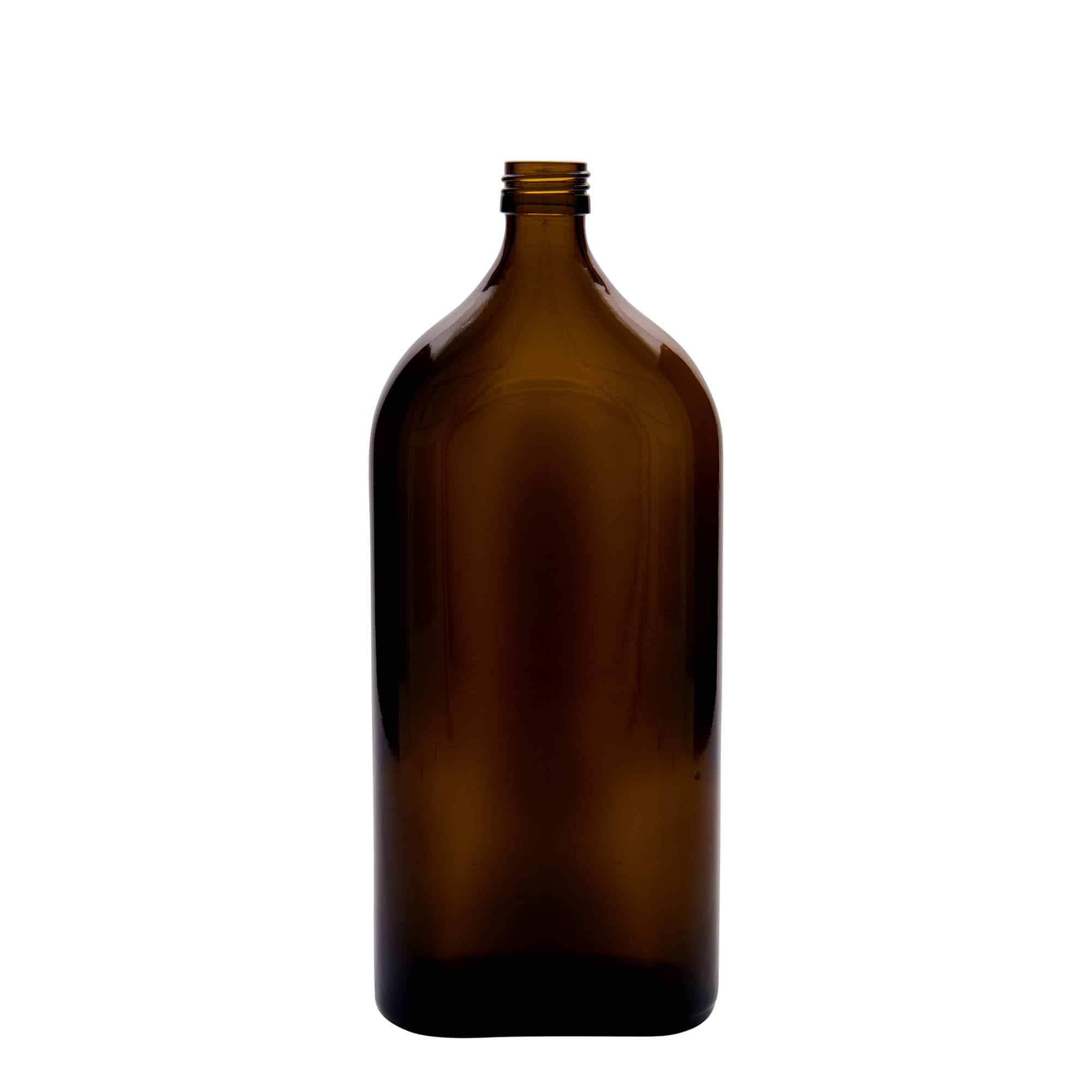 1.000 ml Tıbbi Şişe Meplat, oval, cam, kahverengi, ağız: PP 28 1.000 ml Tıbbi Şişe Meplat, oval, cam, kahverengi, ağız: PP 28
