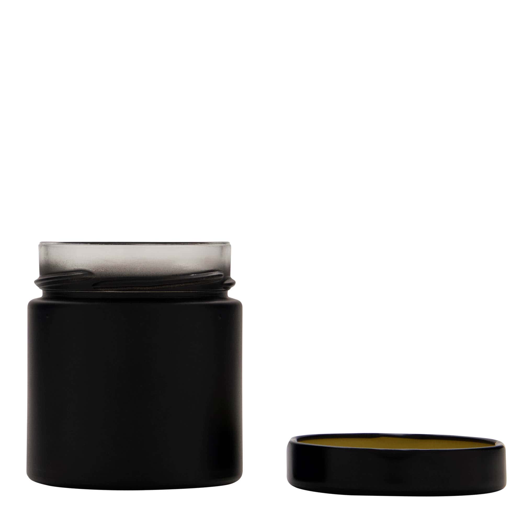 220 ml Yuvarlak Cam 'Aurora', siyah, Ağız: Deep-Twist-Off (DTO 66)