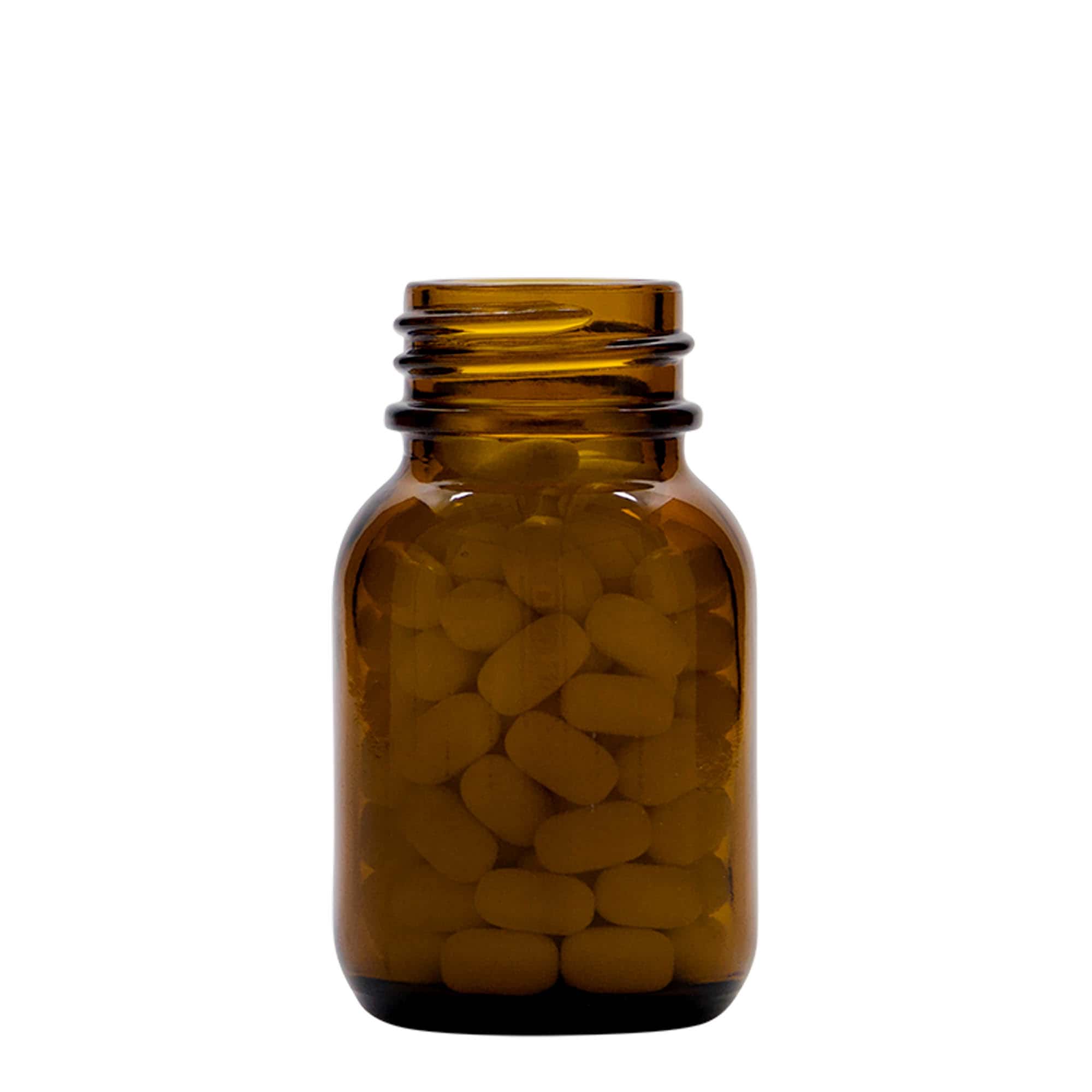 50 ml Geniş ağızlı cam şişe, kahverengi, ağız çapı: DIN 32 50 ml Geniş ağızlı cam şişe, kahverengi, ağız çapı: DIN 32