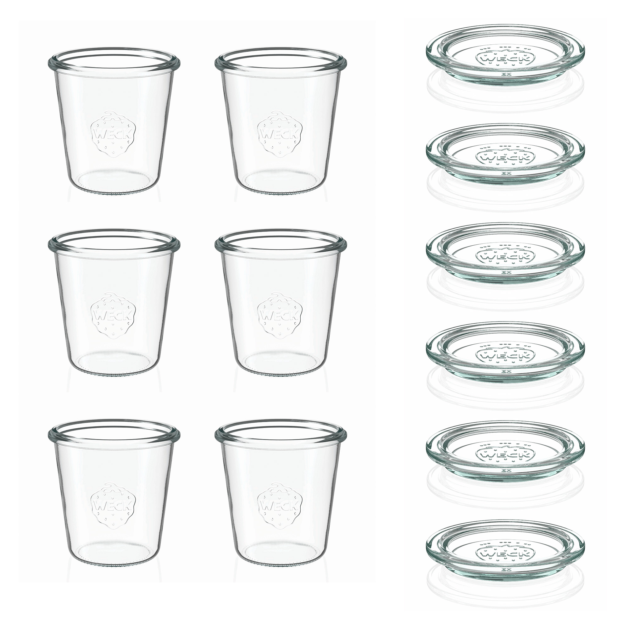6x 290 ml yüksek WECK kavanoz cam kapaklı RR 80