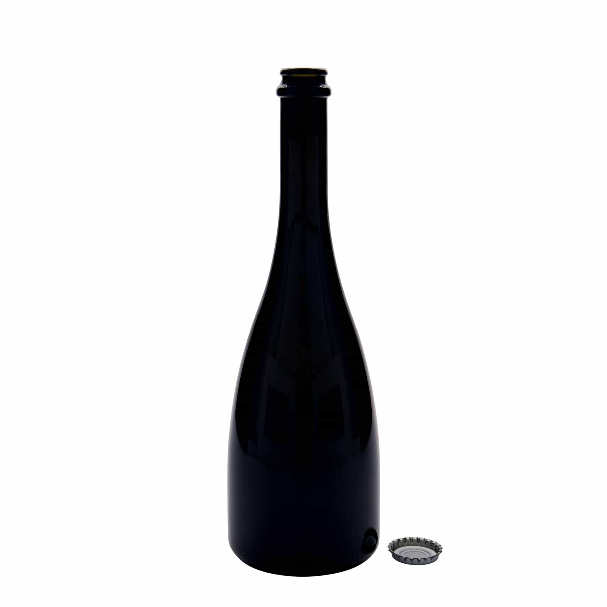 750 ml Bira-/Şampanya Şişesi 'Tosca', Cam, antik yeşil, Ağız: Kronkork