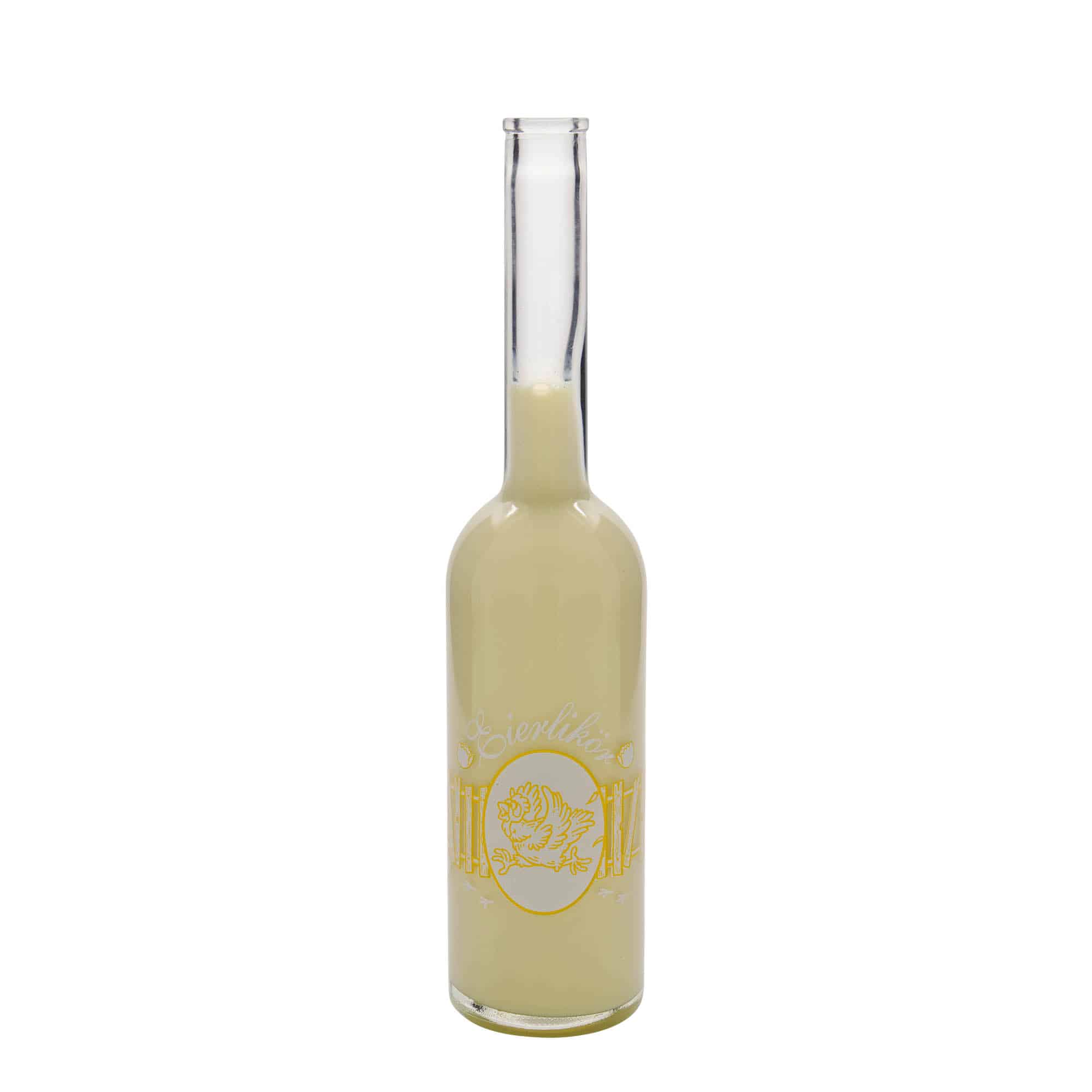 500 ml Cam şişe 'Opera', Motif: Yumurta likörü, Ağız: Mantar