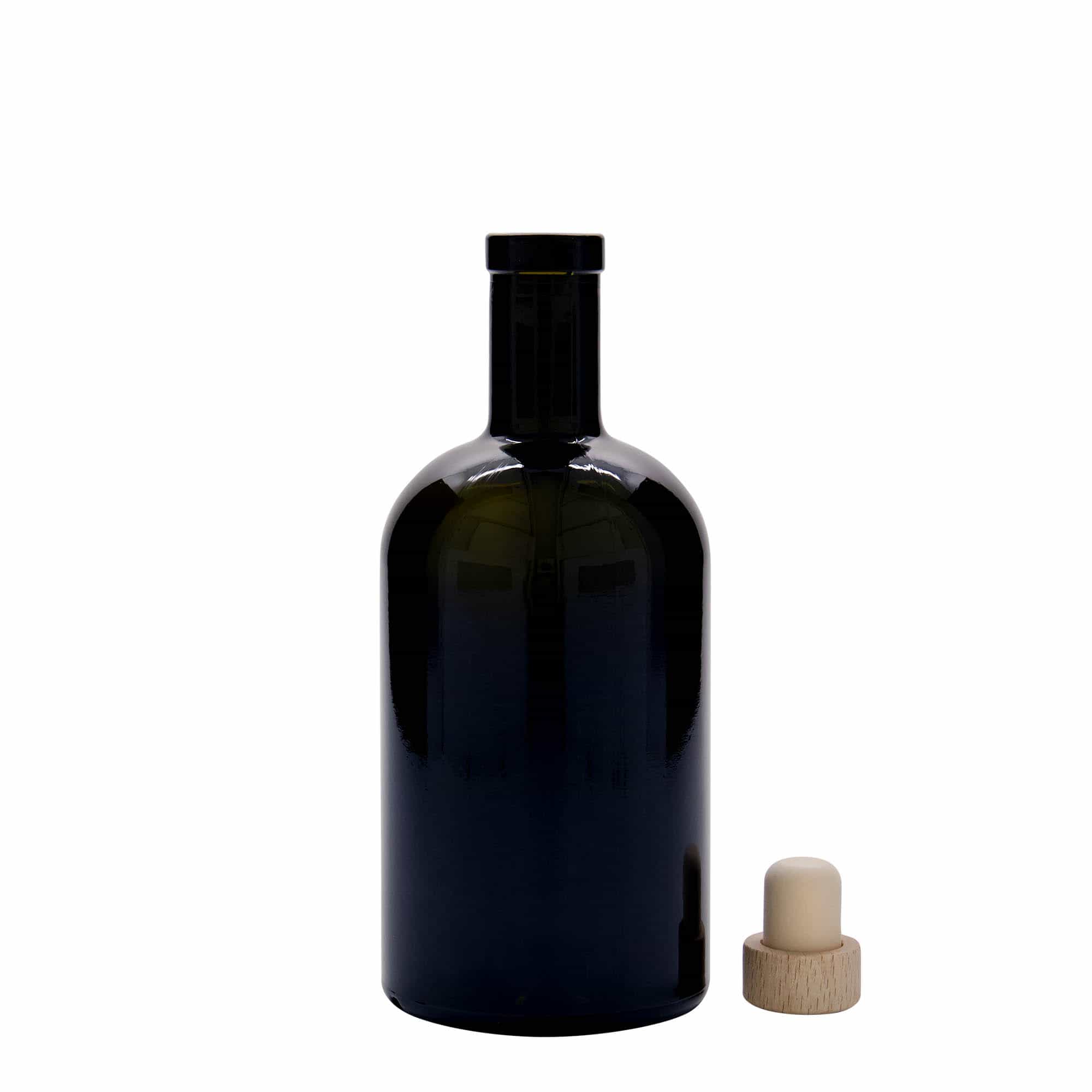 500 ml cam şişe 'Farmacia', antik yeşil, ağız: mantar