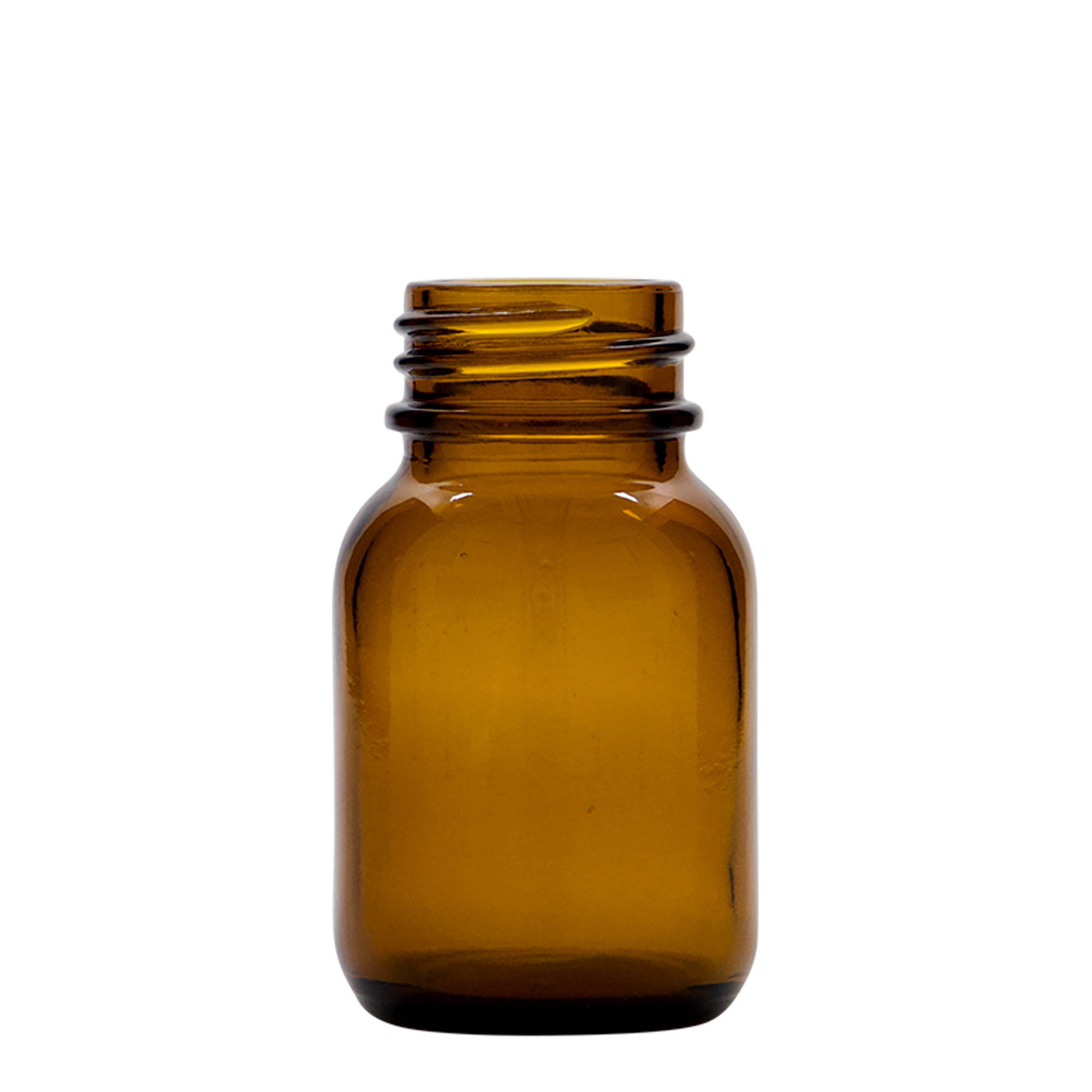 50 ml Geniş ağızlı cam şişe, kahverengi, ağız çapı: DIN 32