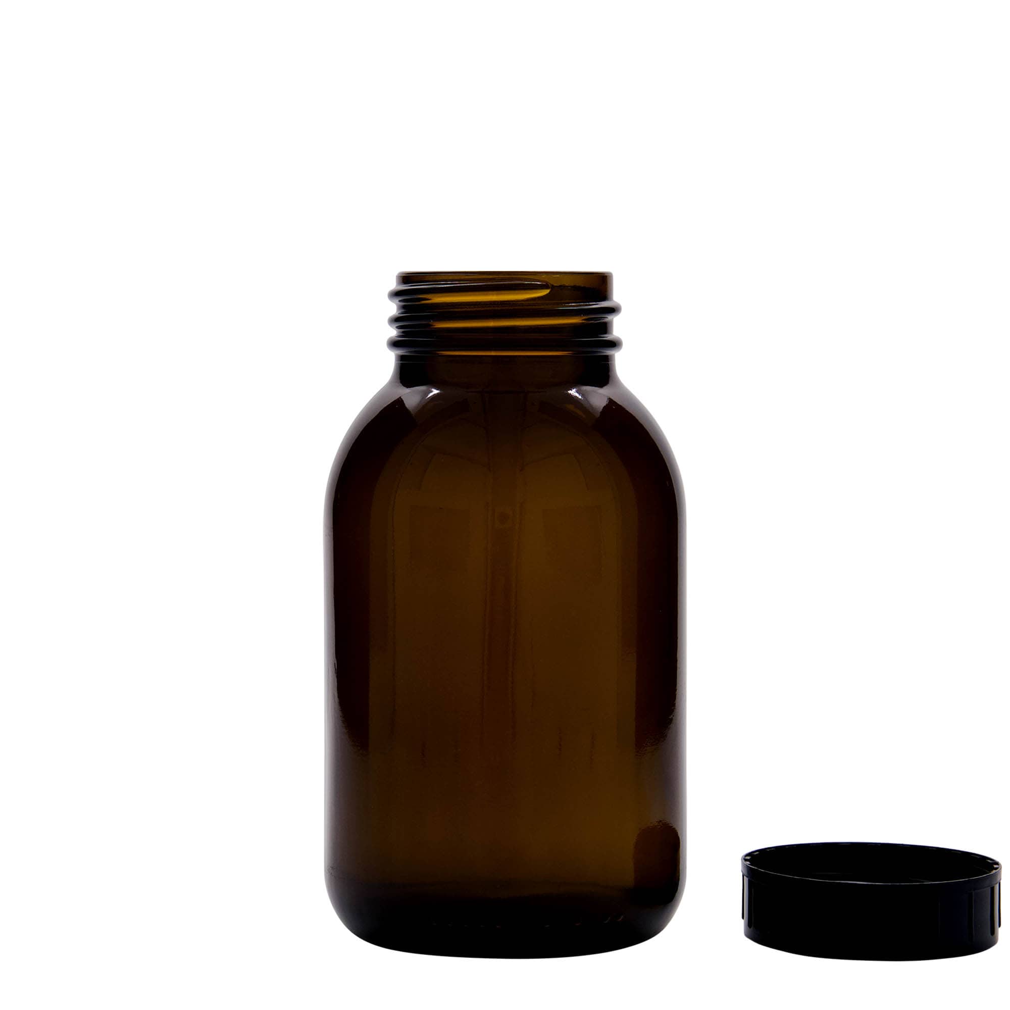 500 ml geniş ağızlı cam, kahverengi, Ağız çapı: DIN 55