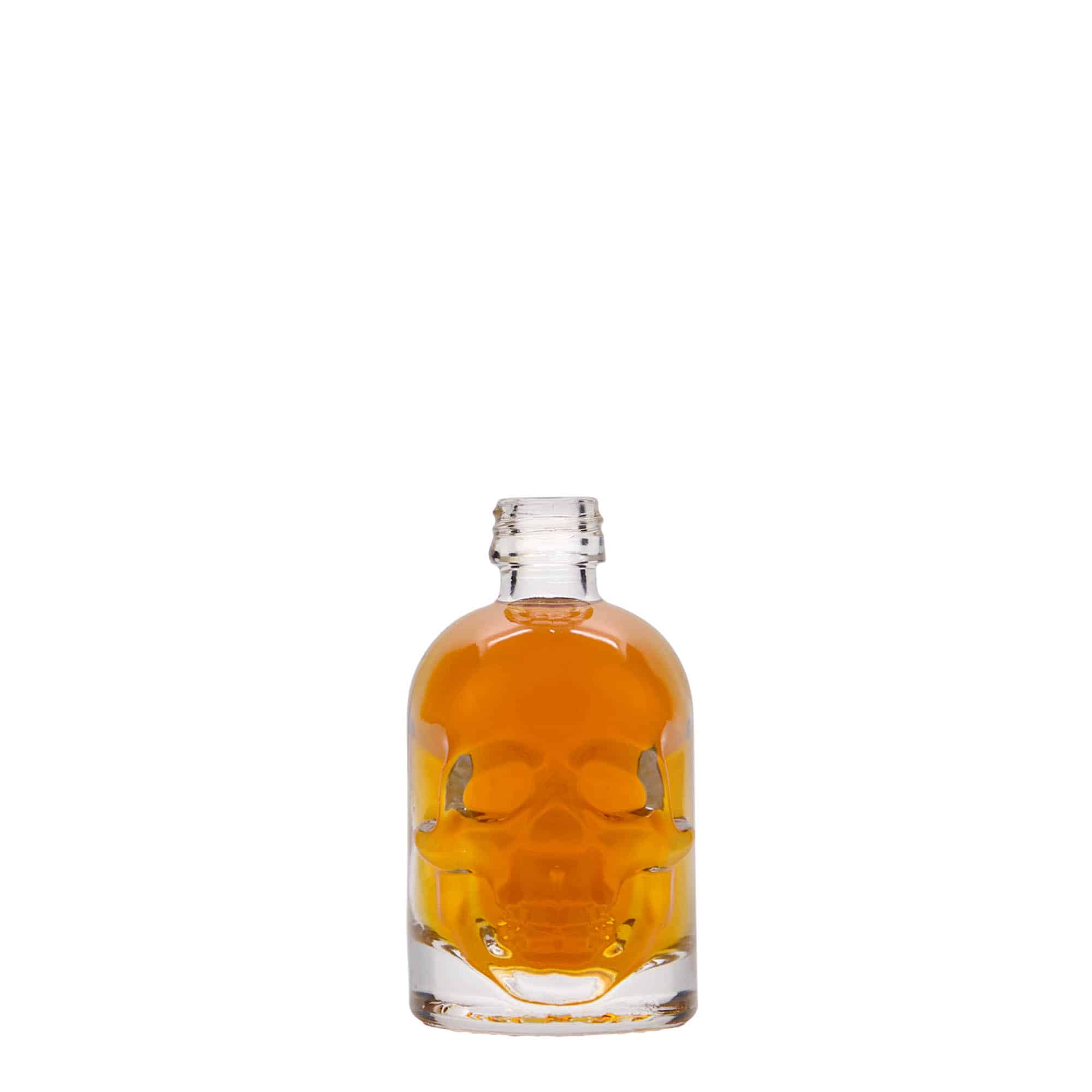 50 ml Cam şişe 'Totenkopf', Ağız: PP 18