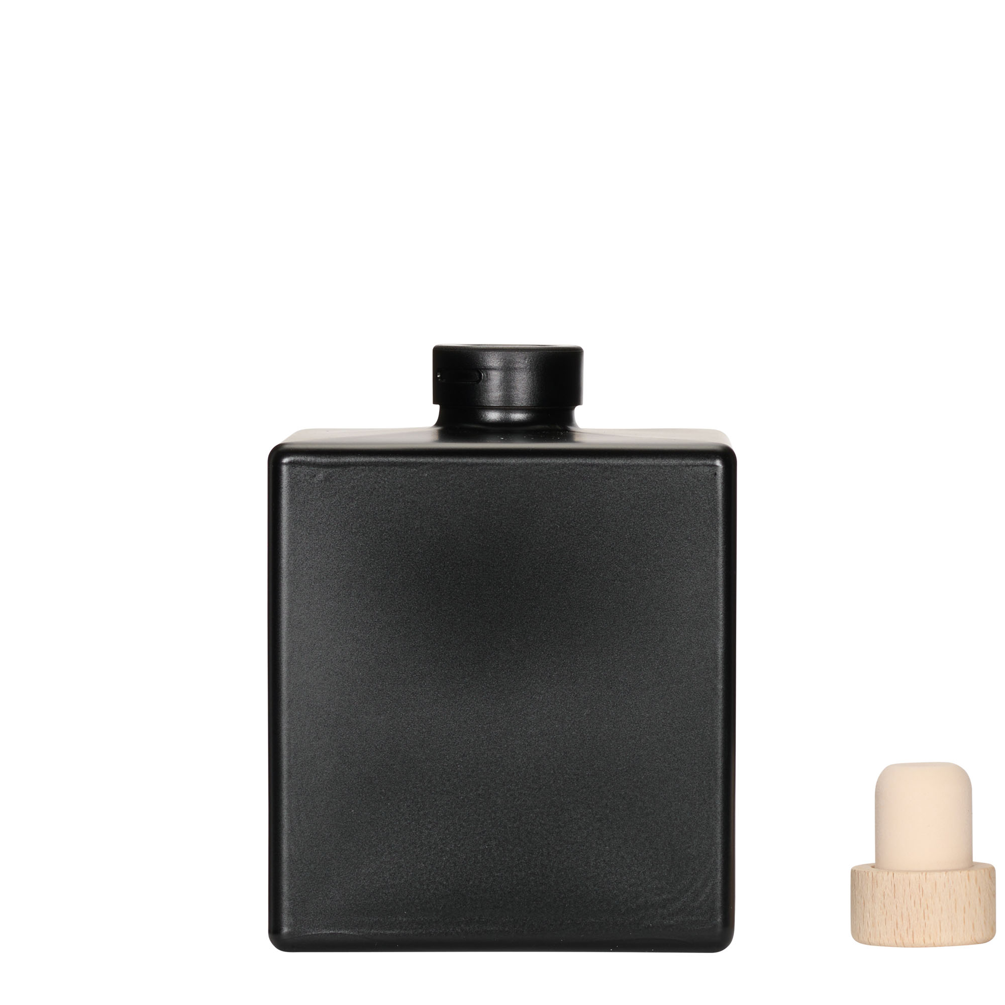 500 ml cam şişe 'Cube', kare, siyah, ağız: mantar 500 ml cam şişe 'Cube', kare, siyah, ağız: mantar