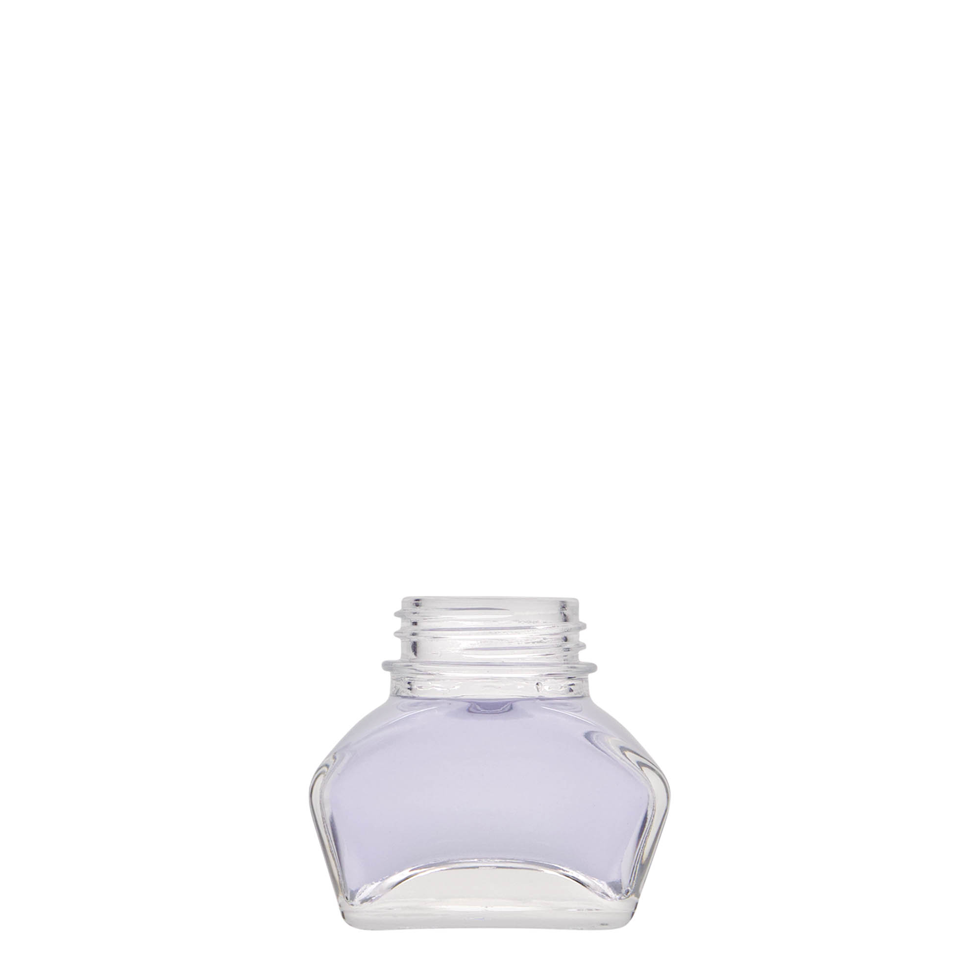 30 ml mürekkep şişesi, dikdörtgen, ağız: vidalı kapak
