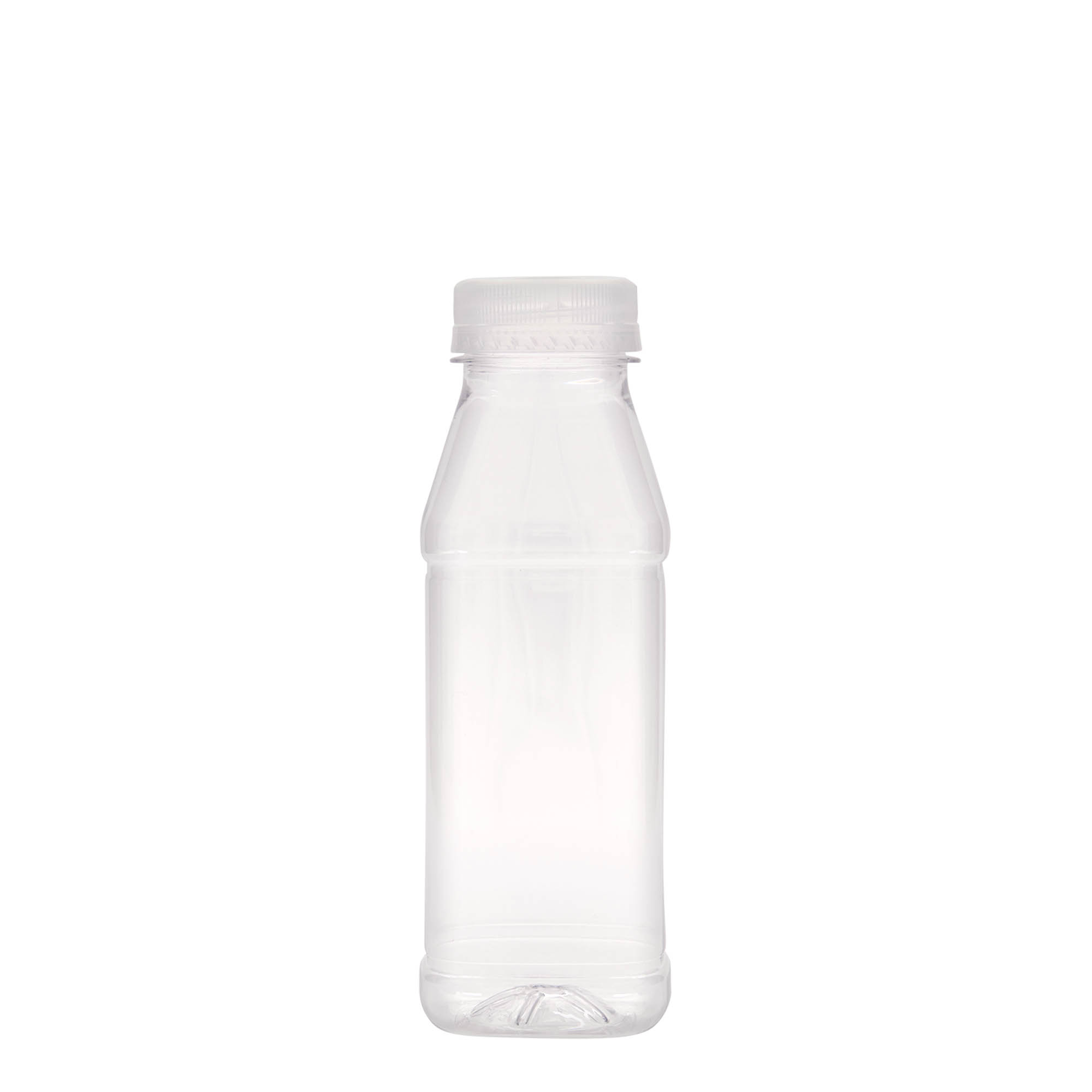 330 ml PET Şişe 'Milk and Juice Carré', kare, plastik, ağız çapı: 38 mm 330 ml PET Şişe 'Milk and Juice Carré', kare, plastik, ağız çapı: 38 mm