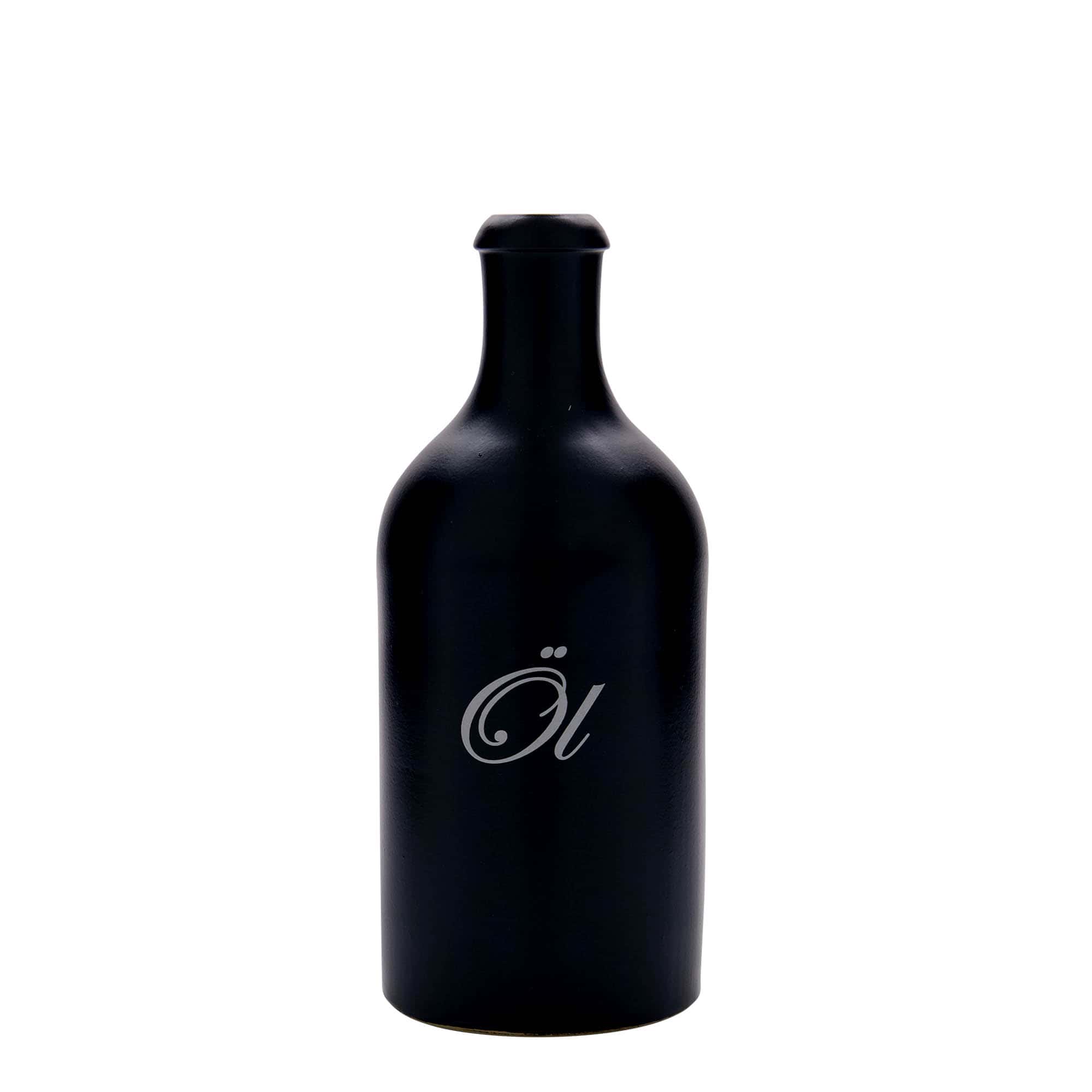 500 ml Toprak Sürahi, Motif: Yağ, Porselen, siyah, Ağız: Mantar 500 ml Toprak Sürahi, Motif: Yağ, Porselen, siyah, Ağız: Mantar