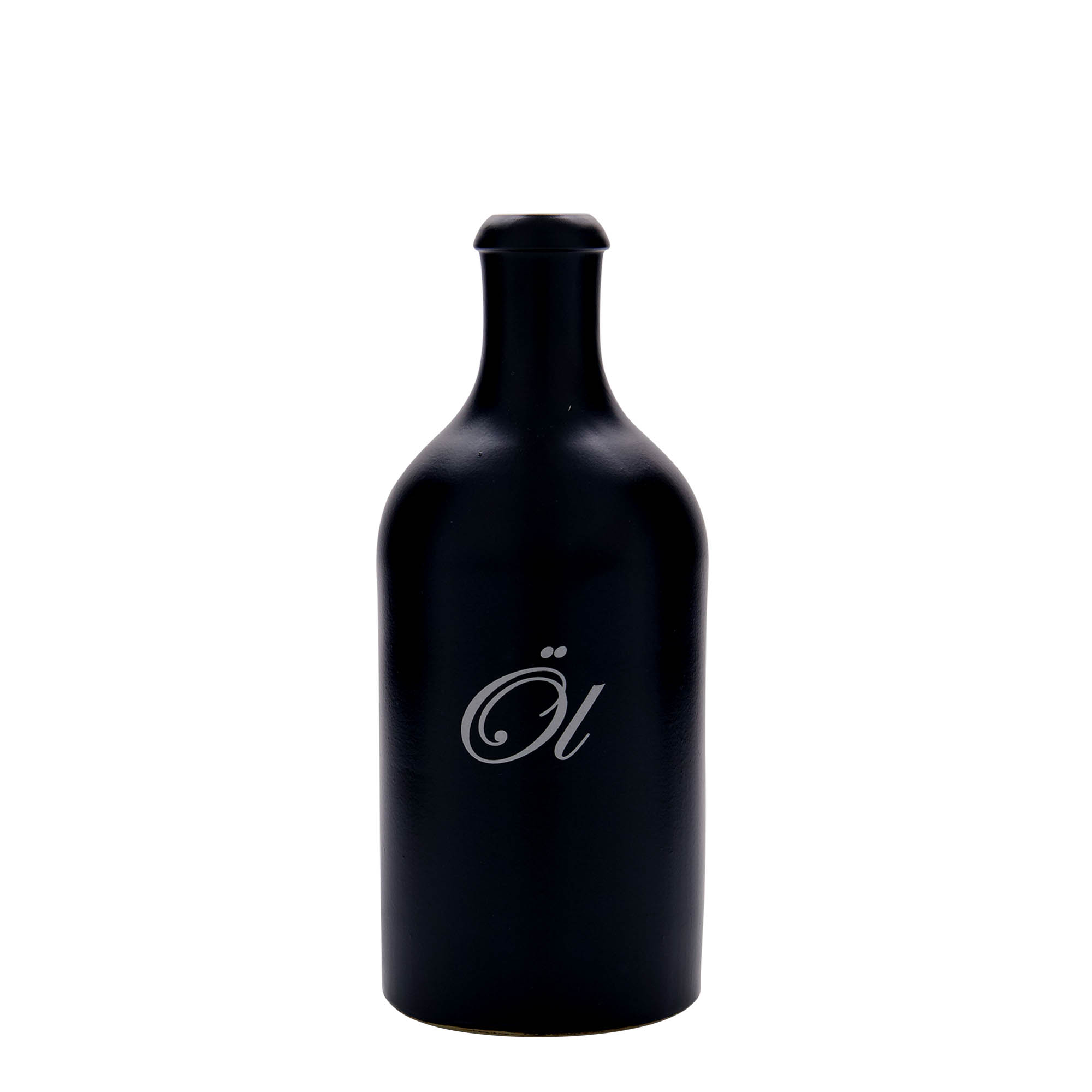500 ml Toprak Sürahi, Motif: Yağ, Porselen, siyah, Ağız: Mantar