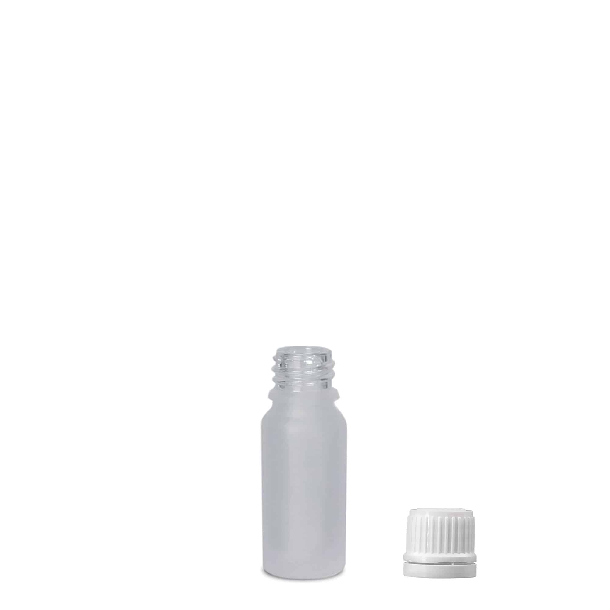 10 ml tıbbi şişe, cam, buzlu, ağız: DIN 18