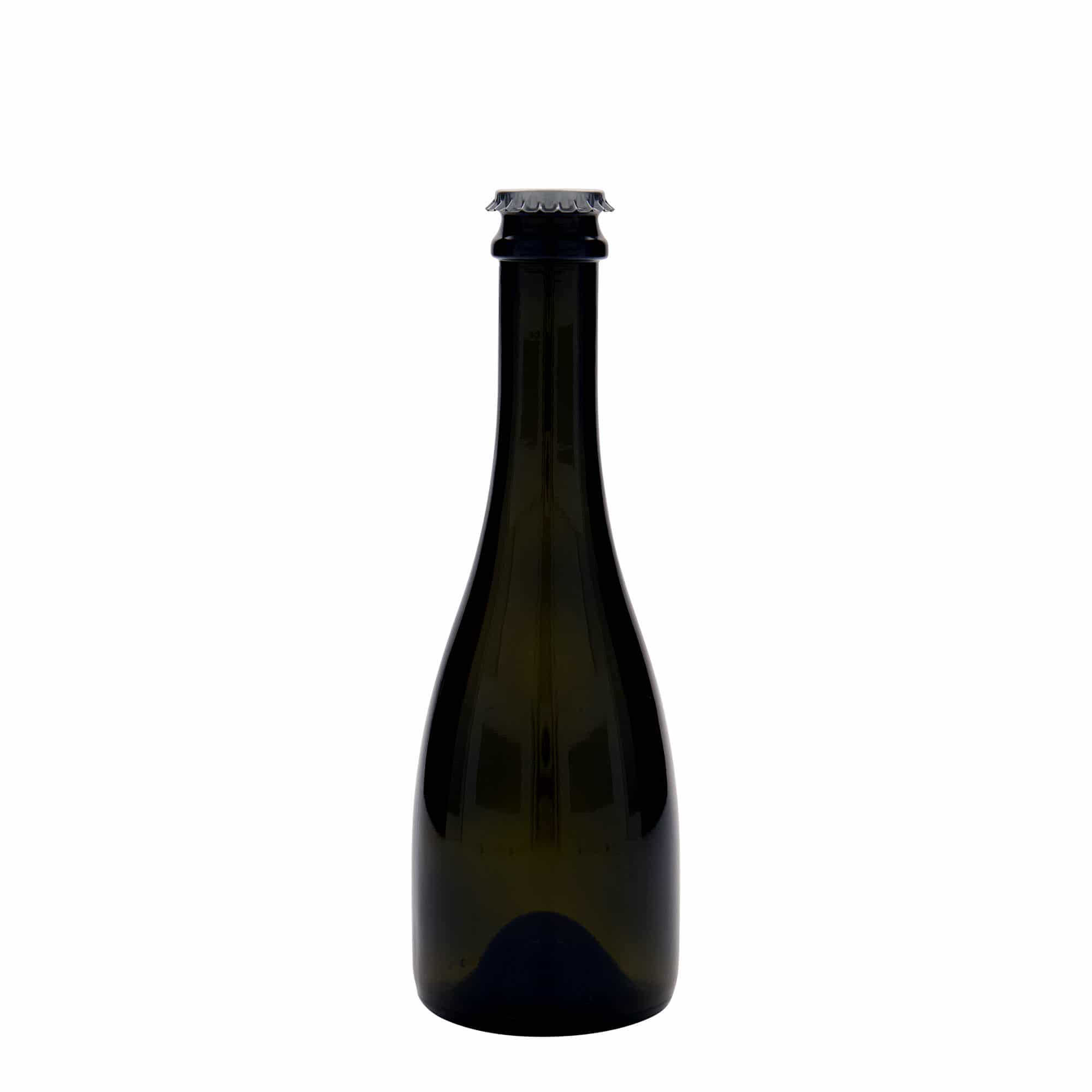 330 ml Bira-/Şampanya Şişesi 'Tosca', Cam, antik yeşil, Ağız: Kronkapağı