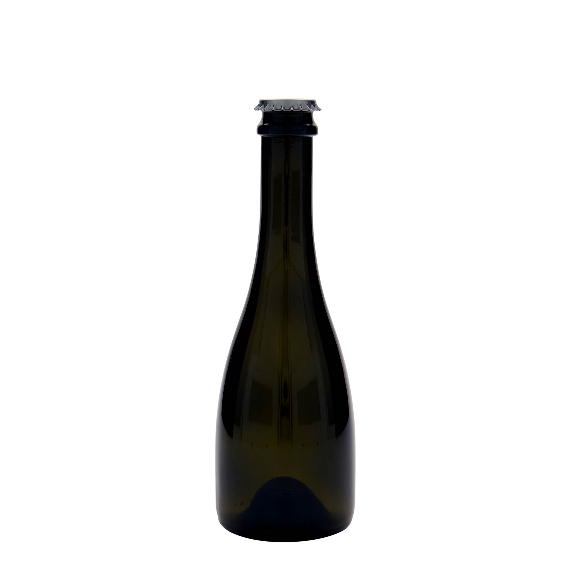 330 ml Bira-/Şampanya Şişesi 'Tosca', Cam, antik yeşil, Ağız: Kronkapağı
