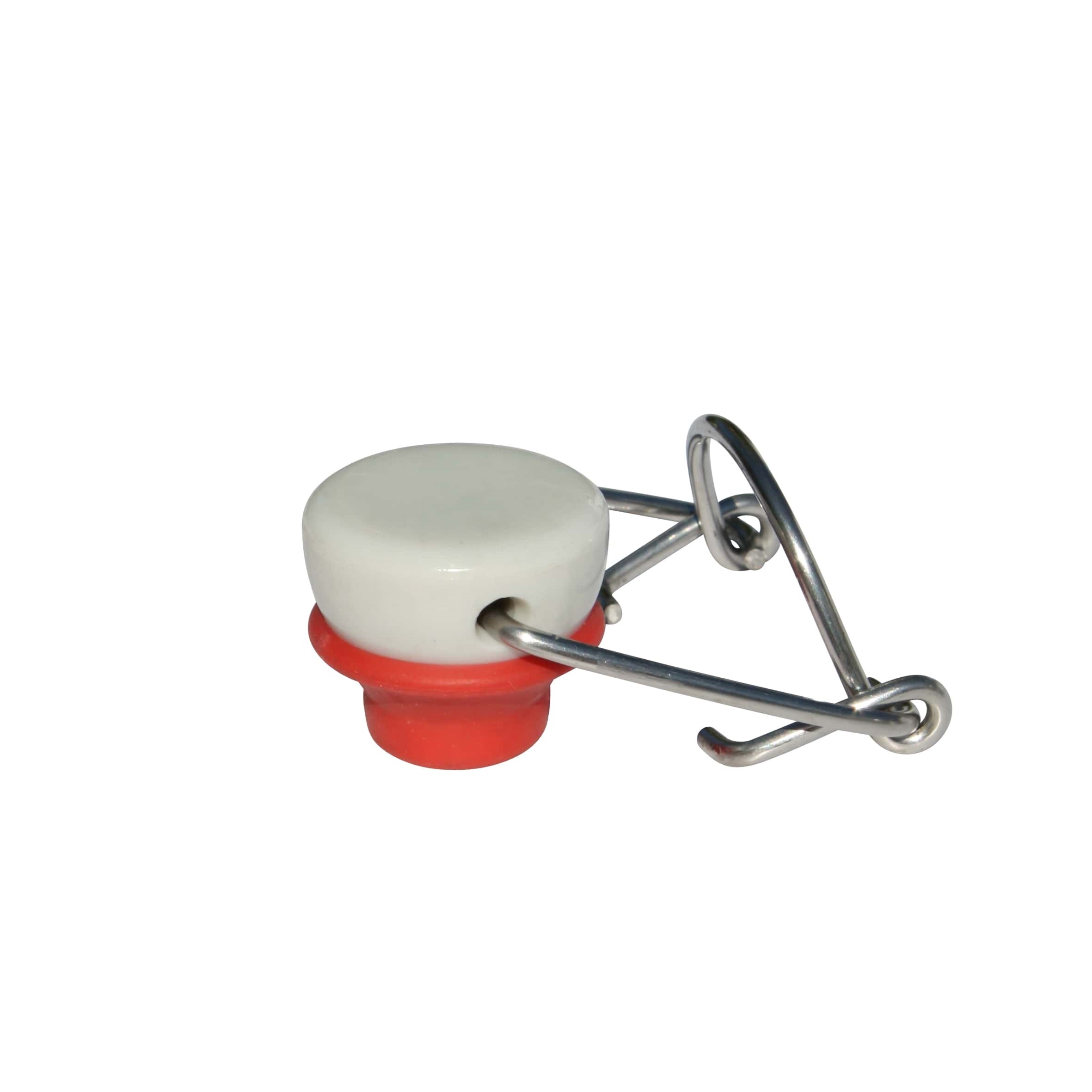 Özel boyutlu mandallı kapama, plastik, kırmızı-beyaz