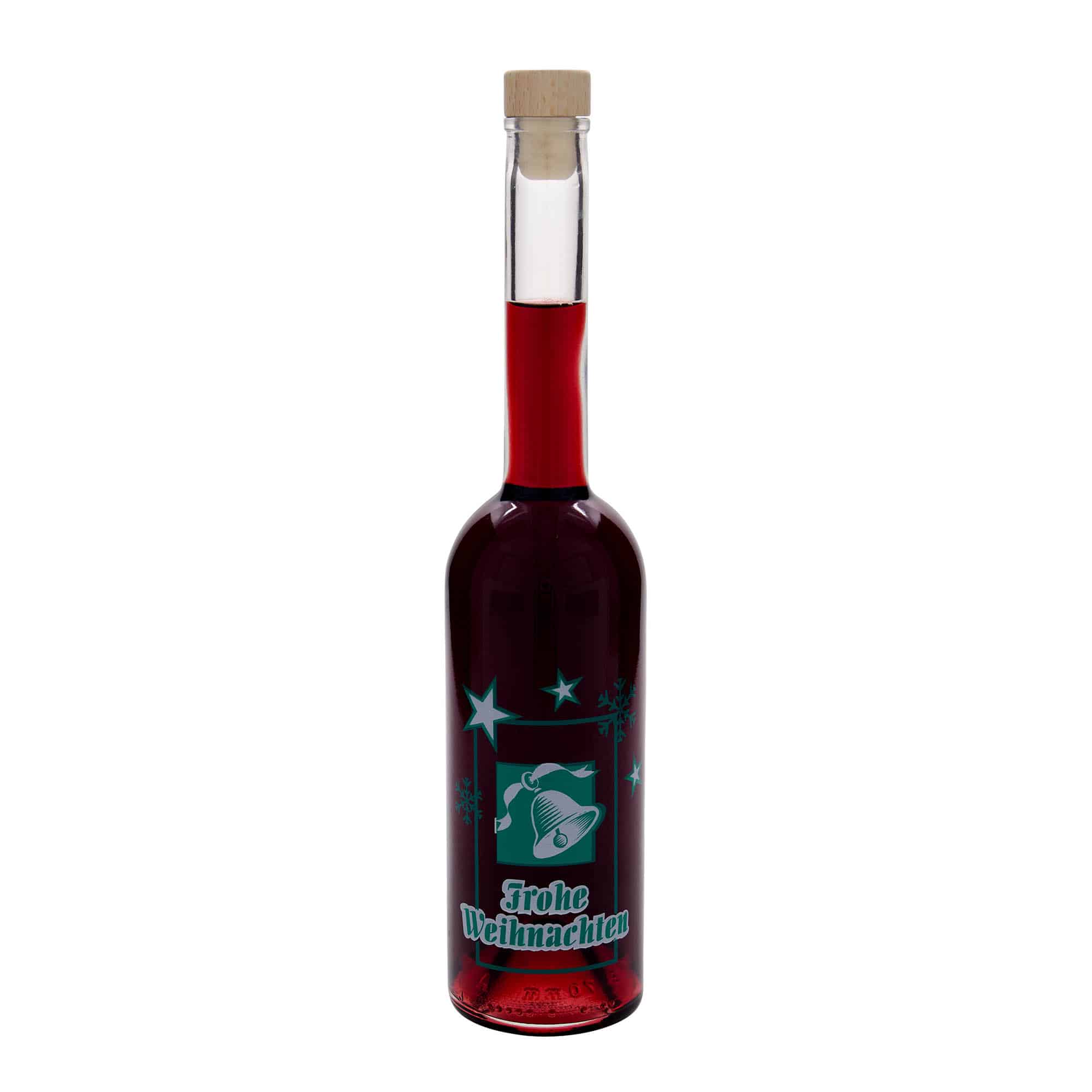500 ml Cam Şişe 'Opera', Motif: Mutlu Noeller, Ağız: Mantar