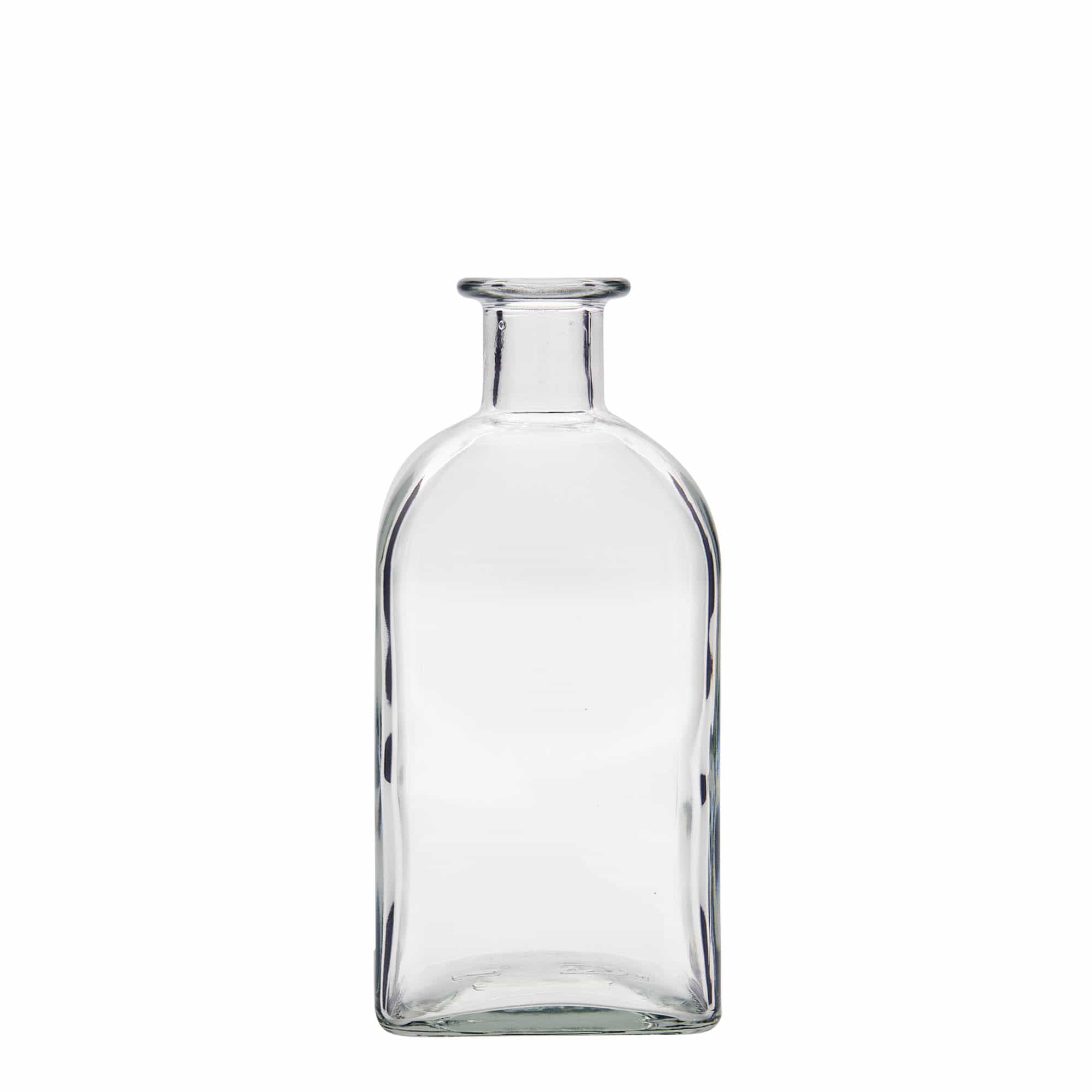 500 ml Cam Şişe Eczacı Kare, kare, Ağız: Mantar