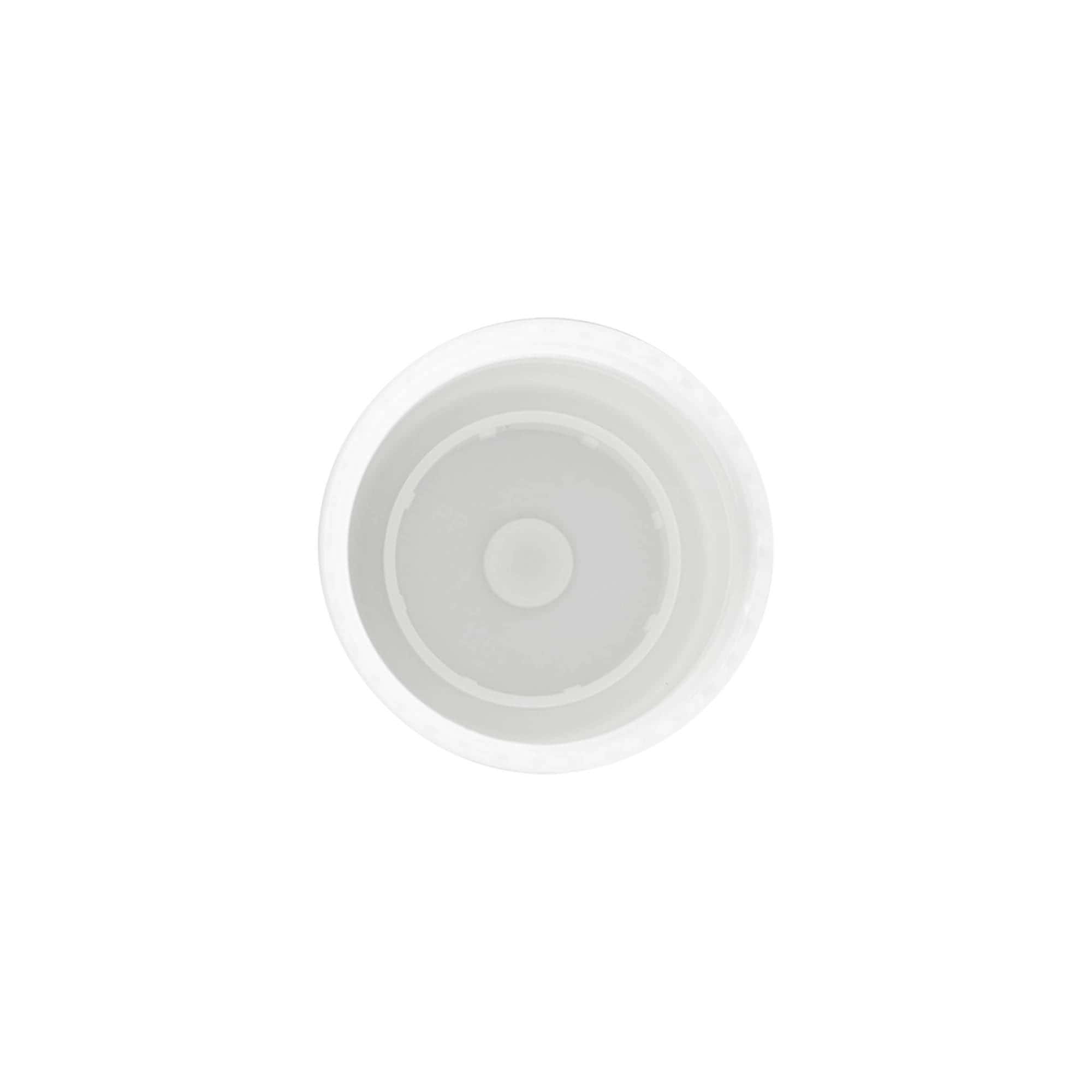 Kapak, 50 ml roll-on şişe için, PP plastik, beyaz, ağız için: vidalı kapak Kapak, 50 ml roll-on şişe için, PP plastik, beyaz, ağız için: vidalı kapak