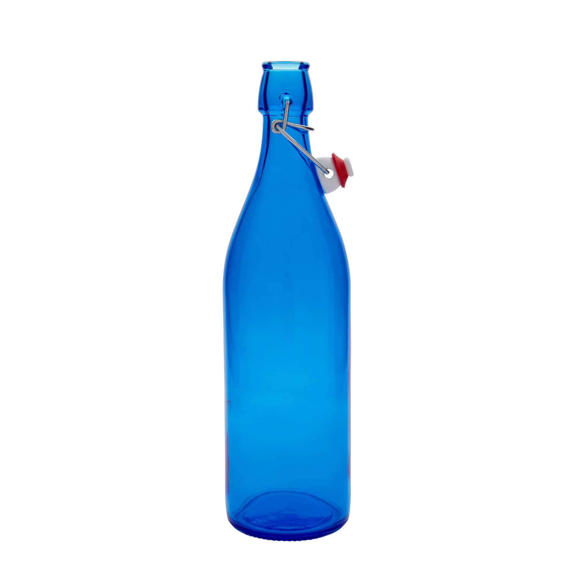 1.000 ml cam şişe 'Giara', mavi, ağız: mandallı kapak