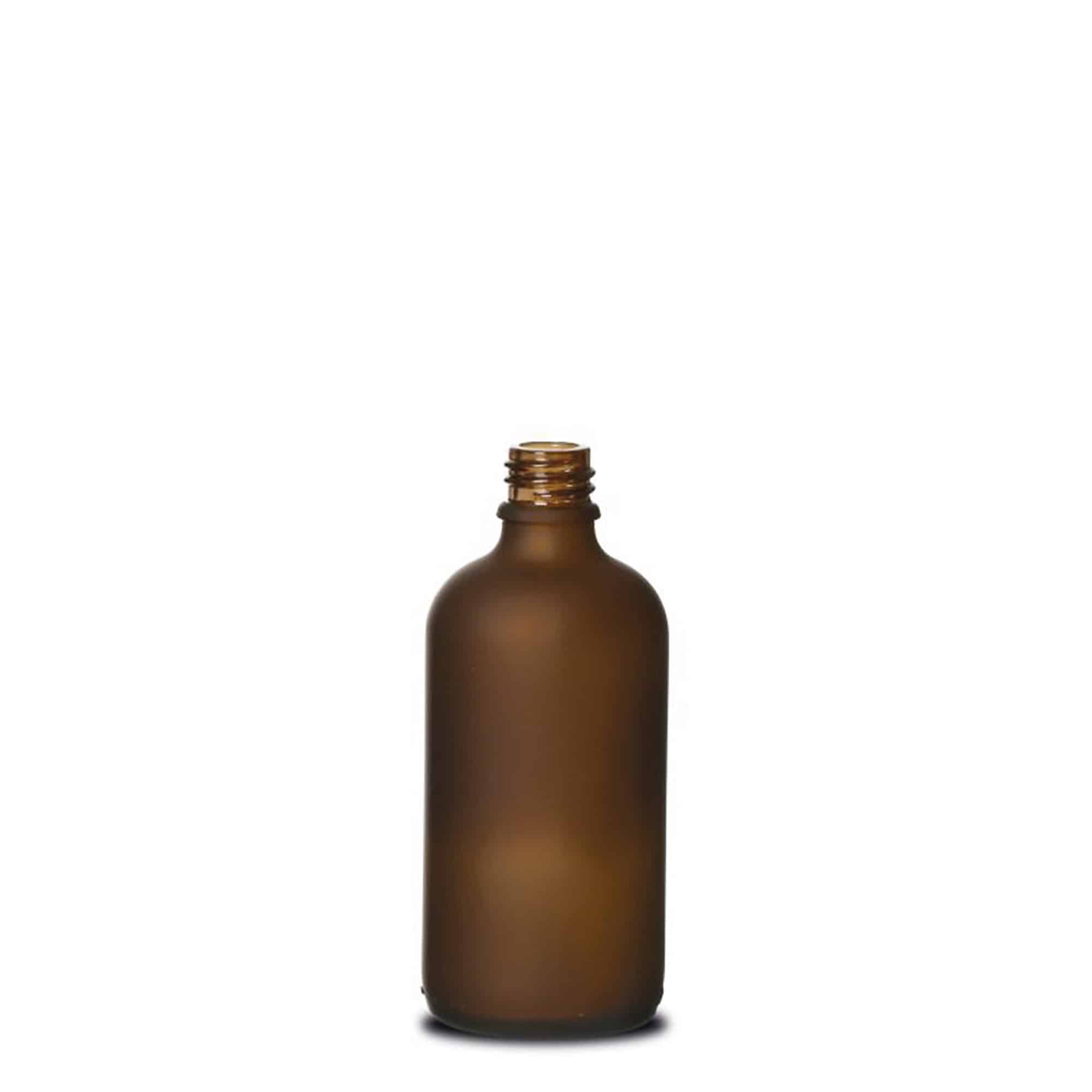 100 ml tıbbi şişe, cam, kahverengi buzlu, ağız: DIN 18 100 ml tıbbi şişe, cam, kahverengi buzlu, ağız: DIN 18