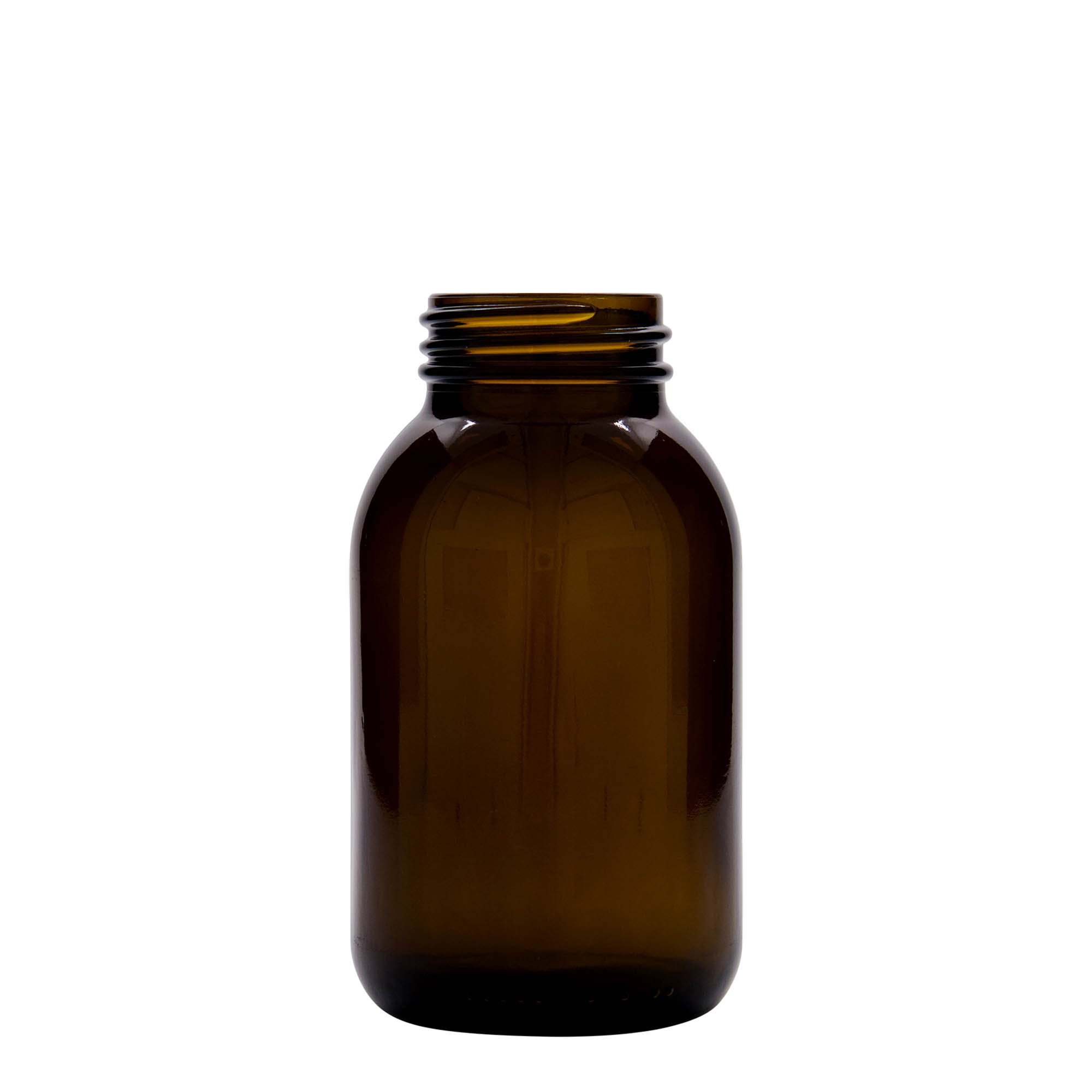 500 ml geniş ağızlı cam, kahverengi, Ağız çapı: DIN 55