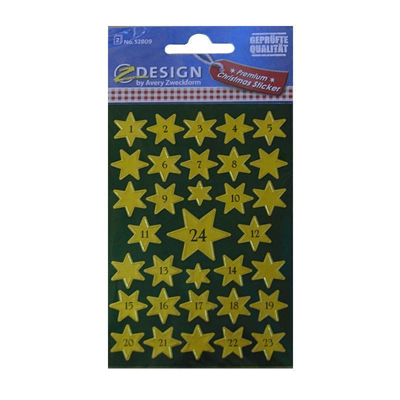 Zweckform Etiket 'Advent Takvimi 1-24', Kağıt, Altın Zweckform Etiket 'Advent Takvimi 1-24', Kağıt, Altın