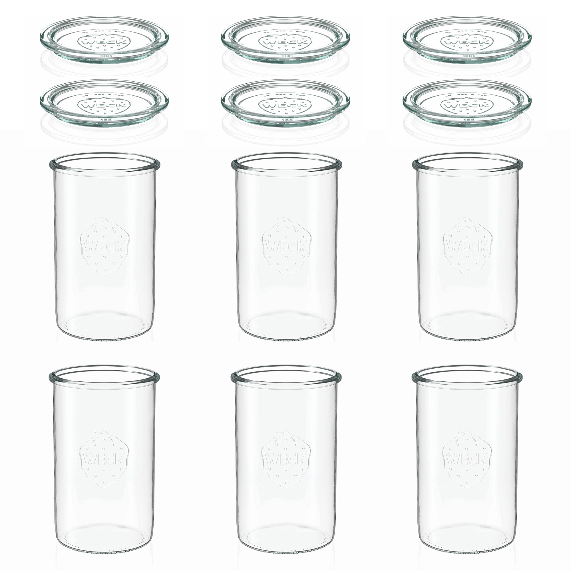 6x 1000 ml WECK kavanoz cam kapaklı RR 100
