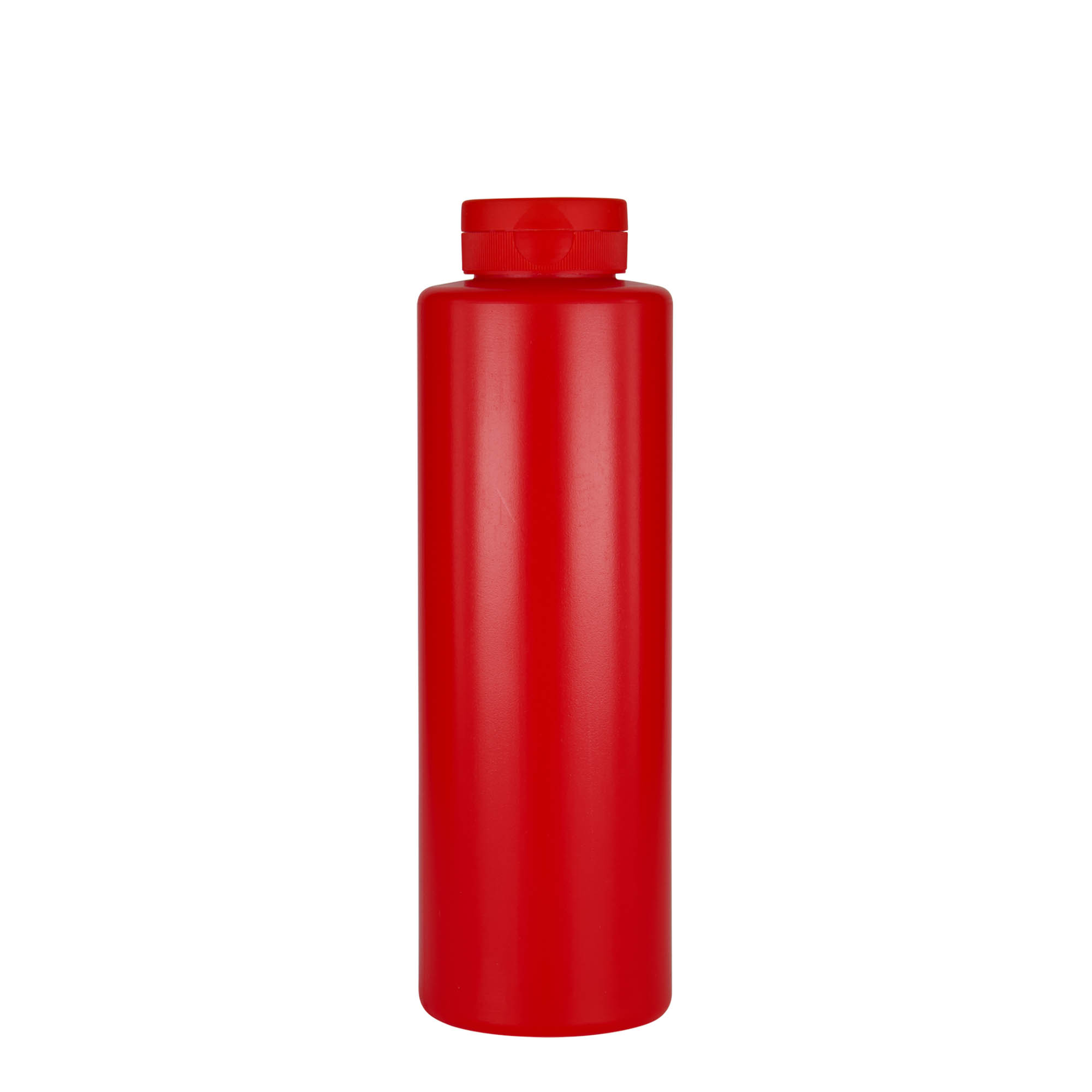 500 ml Sos şişesi, LDPE plastik, kırmızı, ağız: 38/400