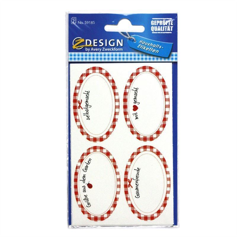 Zweckform Etiketler 'Ev Yapımı', oval, kağıt, çok renkli