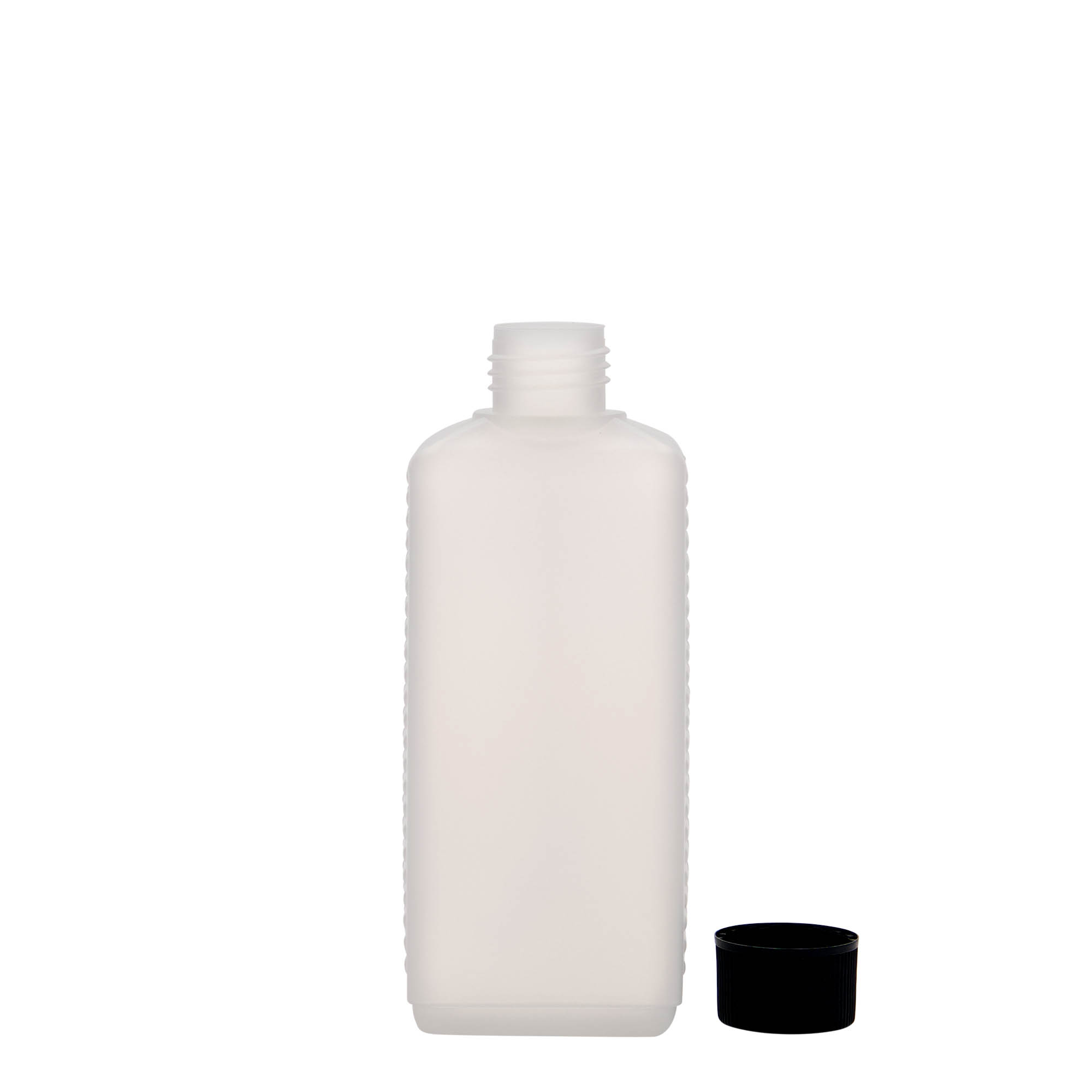 250 ml Kanister şişesi, dikdörtgen, HDPE plastik, doğal, ağız: DIN 25 EPE 250 ml Kanister şişesi, dikdörtgen, HDPE plastik, doğal, ağız: DIN 25 EPE