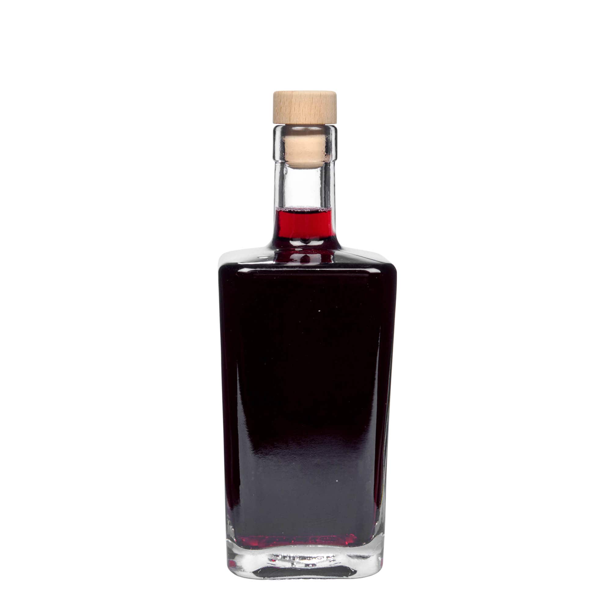 500 ml Cam Şişe 'Noel', kare, Ağız: Mantar