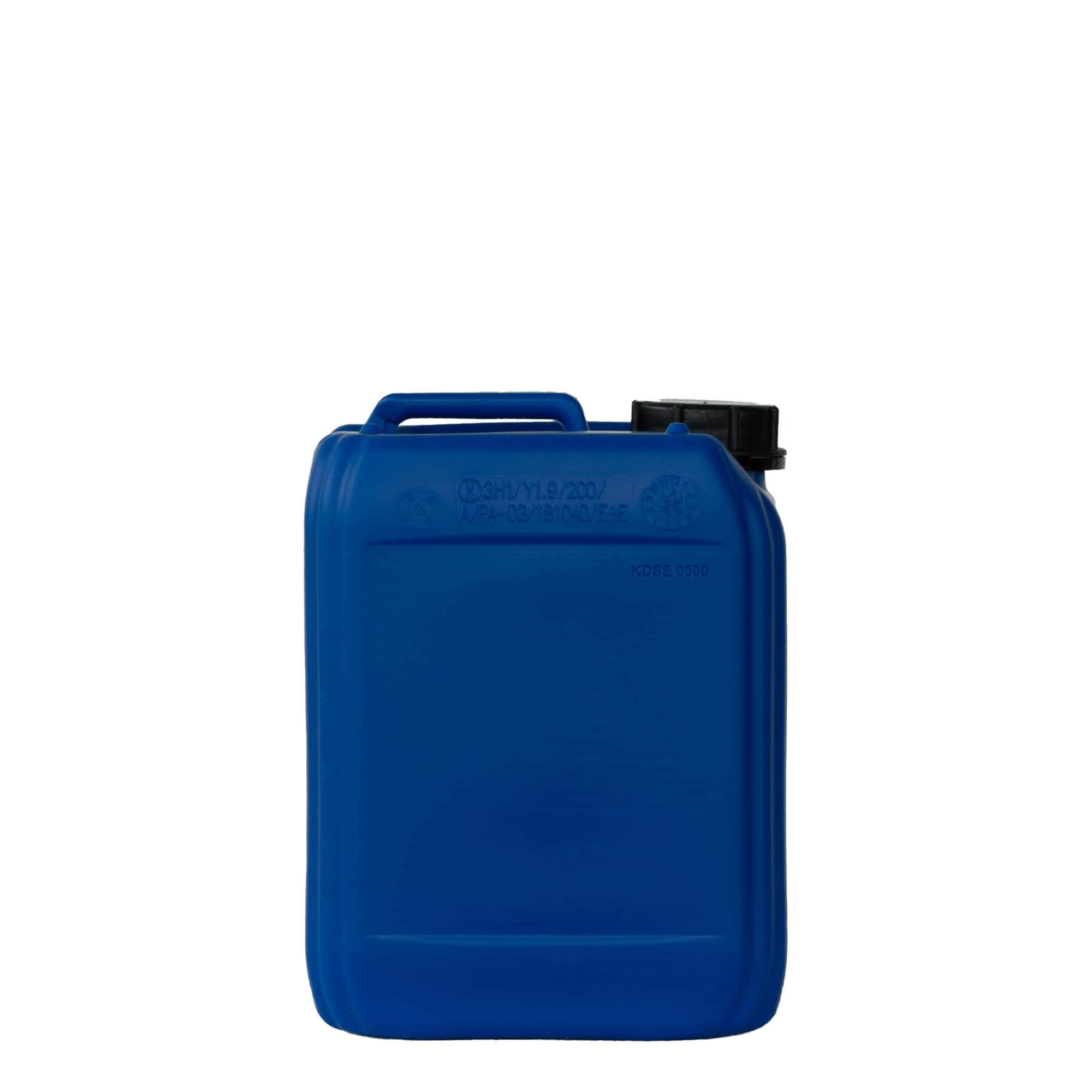 5 l Kanister, dikdörtgen, HDPE plastik, mavi, ağız: ND 55