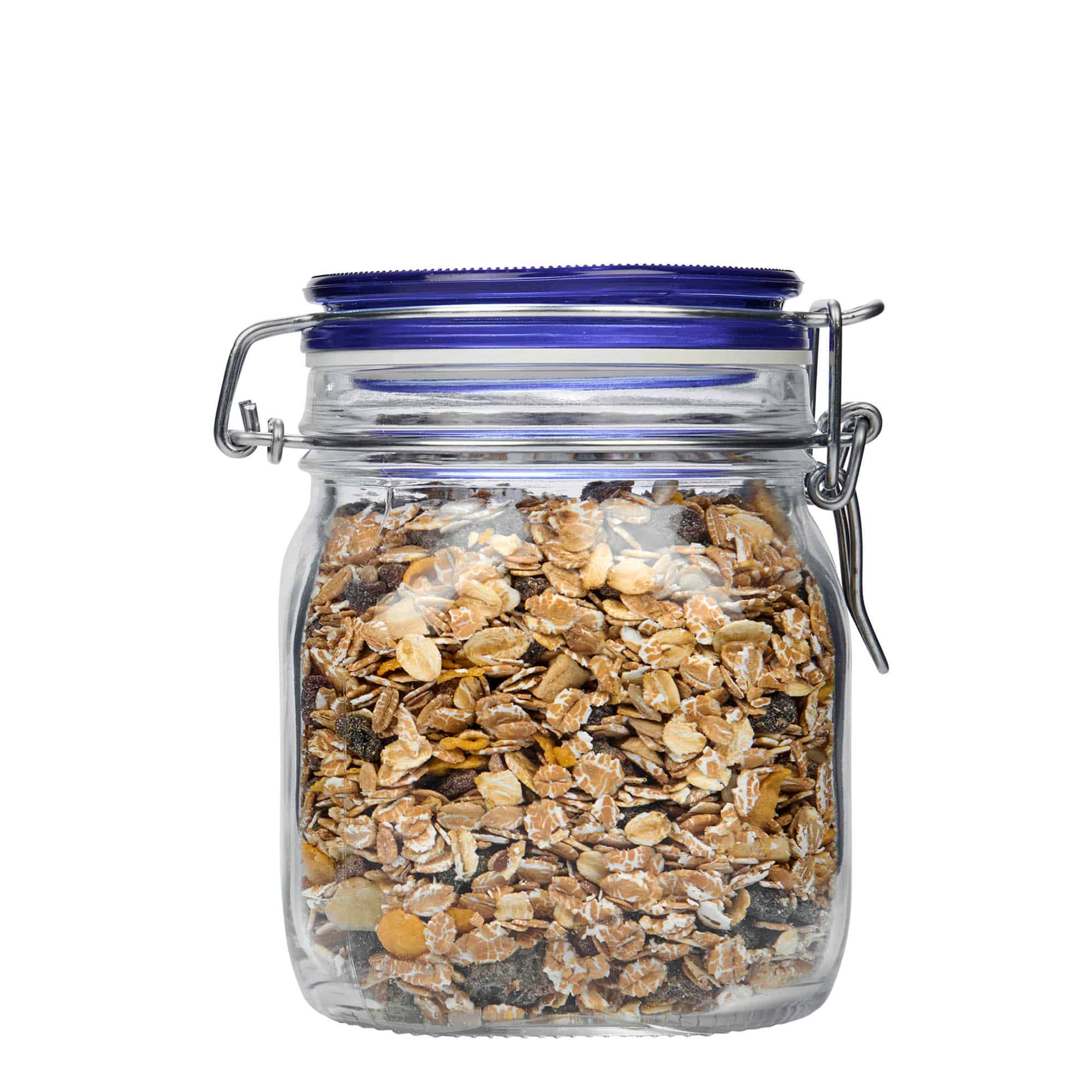 750 ml Tel Mandallı Kavanoz 'Fido' Mavi Kapak, kare, ağız: tel mandallı kapak 750 ml Tel Mandallı Kavanoz 'Fido' Mavi Kapak, kare, ağız: tel mandallı kapak