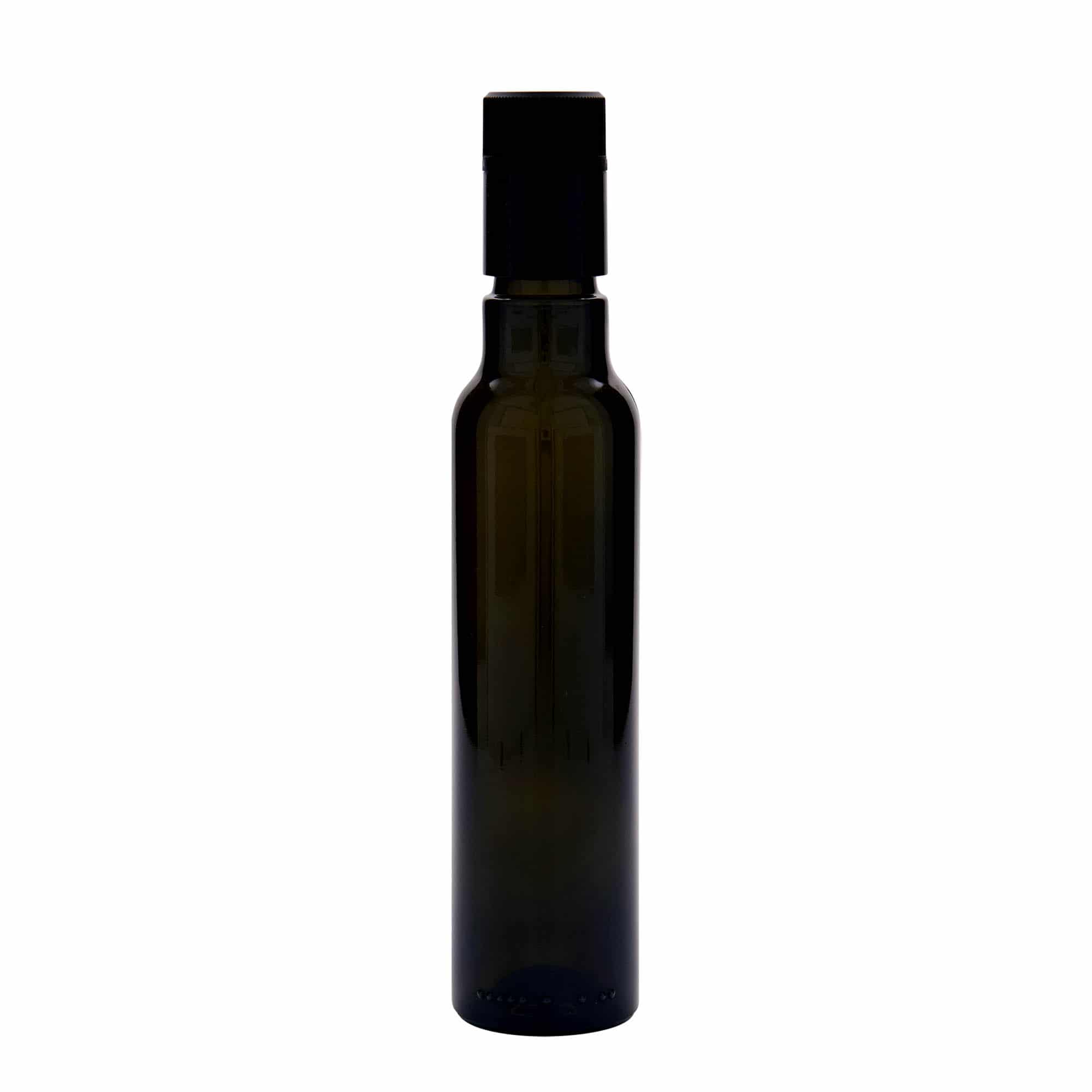 250 ml Sirke/Yağ Şişesi 'Willy New', Cam, antik yeşil, Ağız: DOP