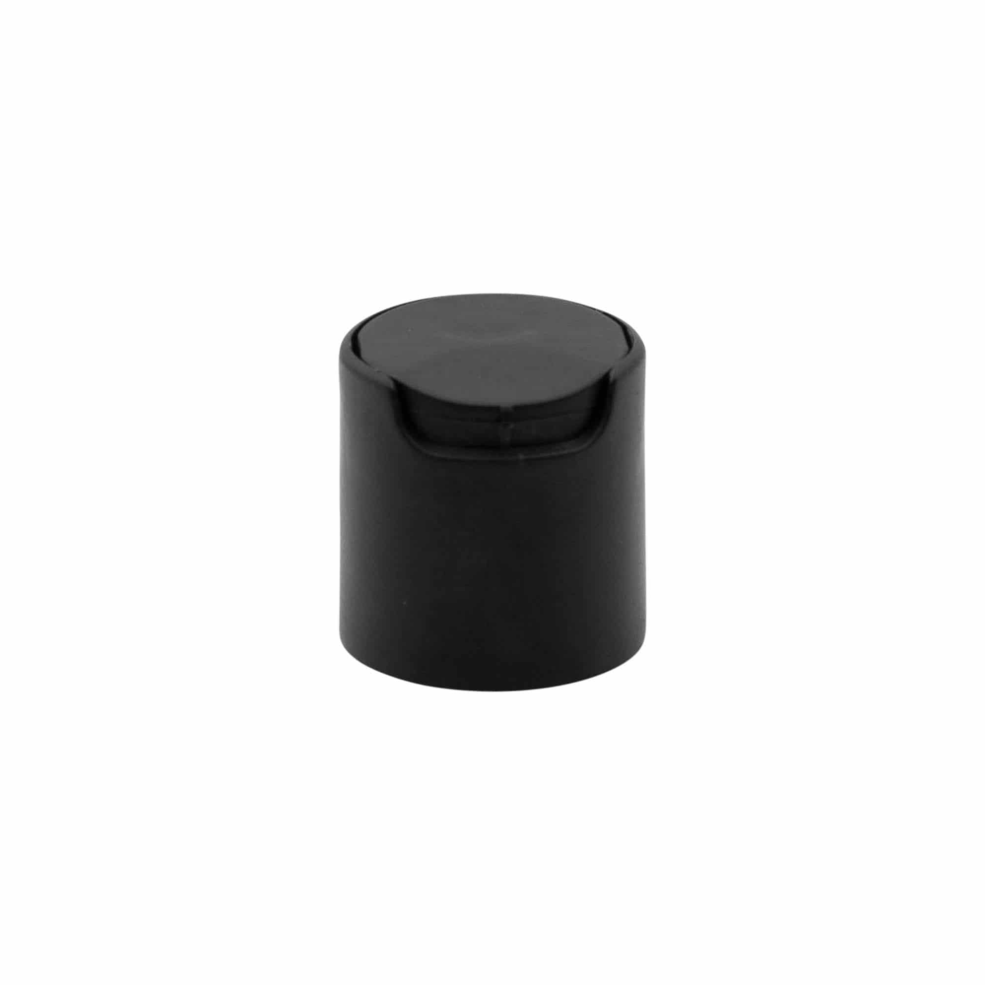 Vidalanabilir kapak Disc Top, PP plastik, siyah, ağız çapı: 24/410