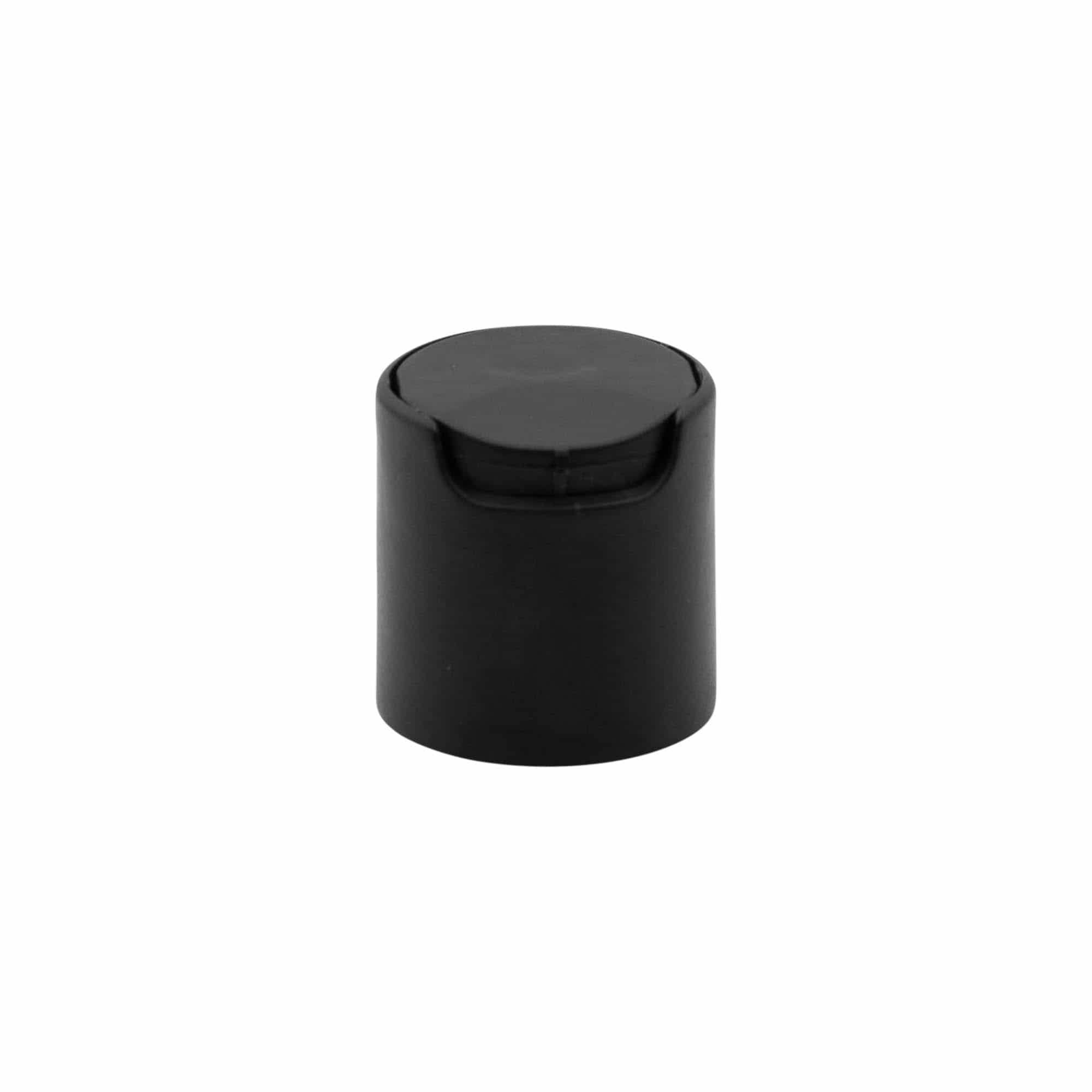 Vidalanabilir kapak Disc Top, PP plastik, siyah, ağız çapı: 24/410