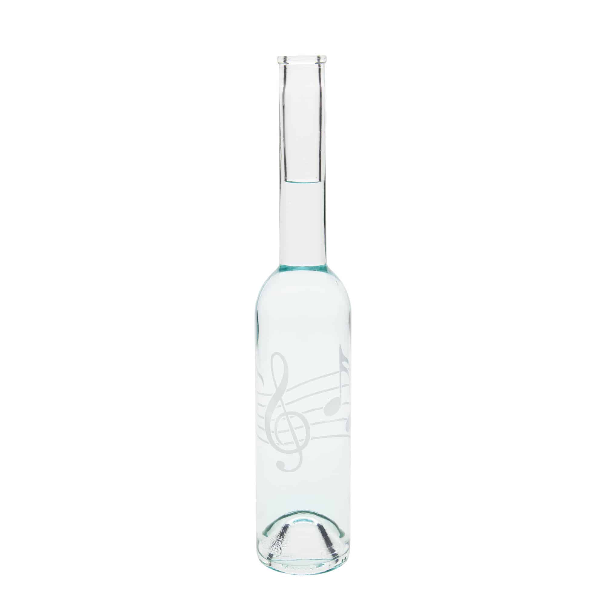 350 ml Cam şişe 'Opera', Motif: Müzik notaları, Ağız: Mantar 350 ml Cam şişe 'Opera', Motif: Müzik notaları, Ağız: Mantar