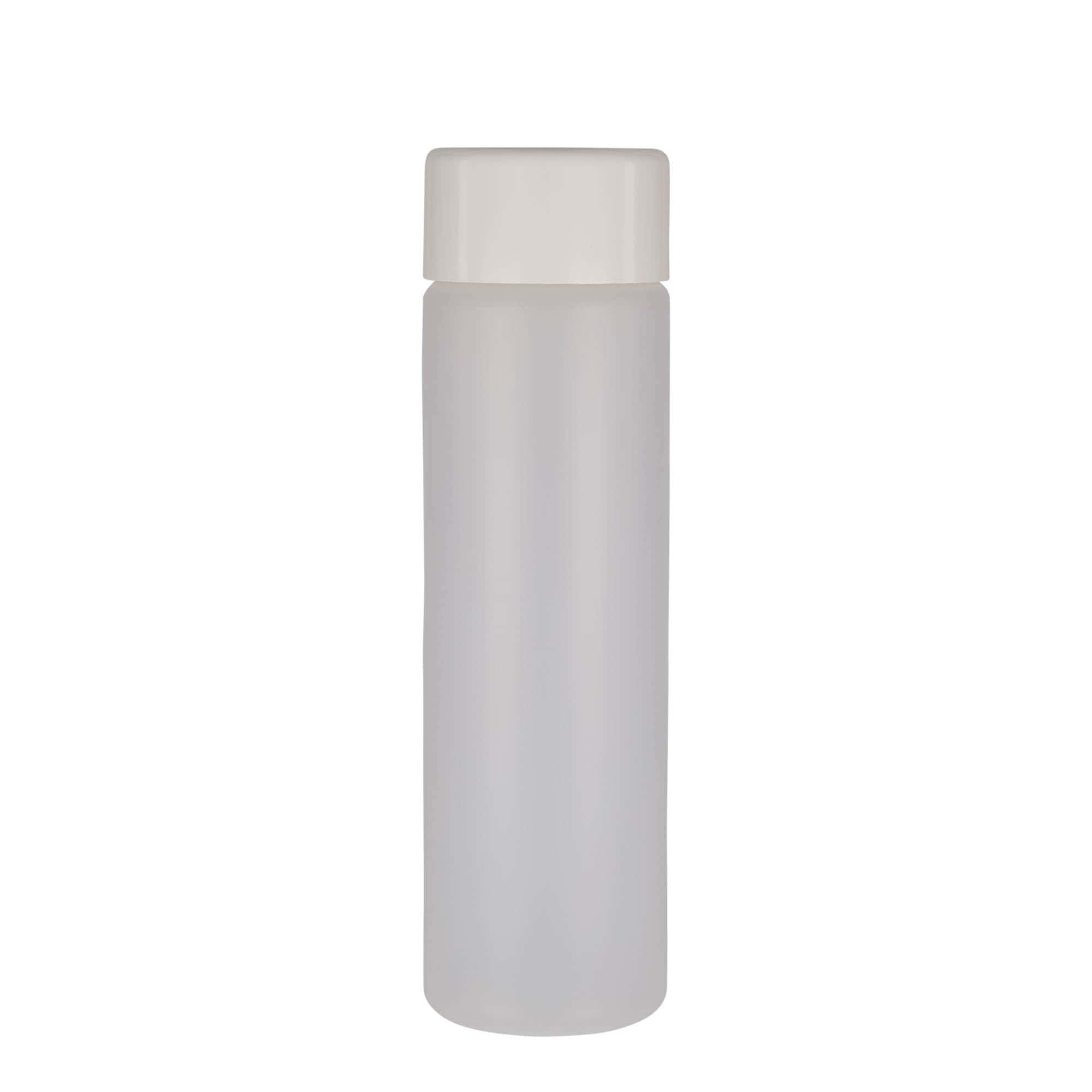 500 ml yuvarlak şişe, PE plastik, doğal, ağız: vidalı kapak