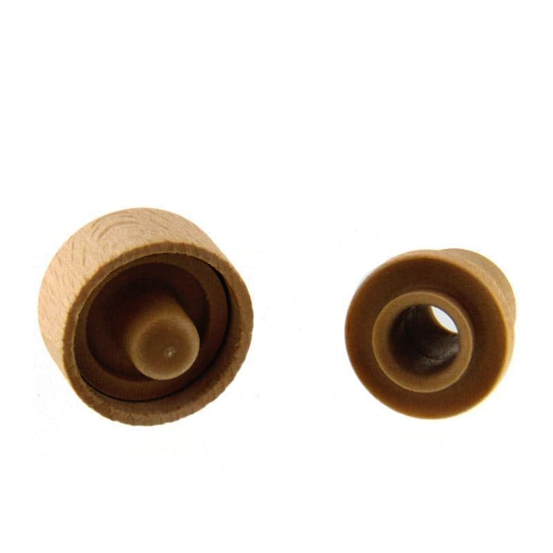 Sap mantar tıpa dozaj açıklıklı 19 mm, ahşap/plastik, bej, ağız için: mantar