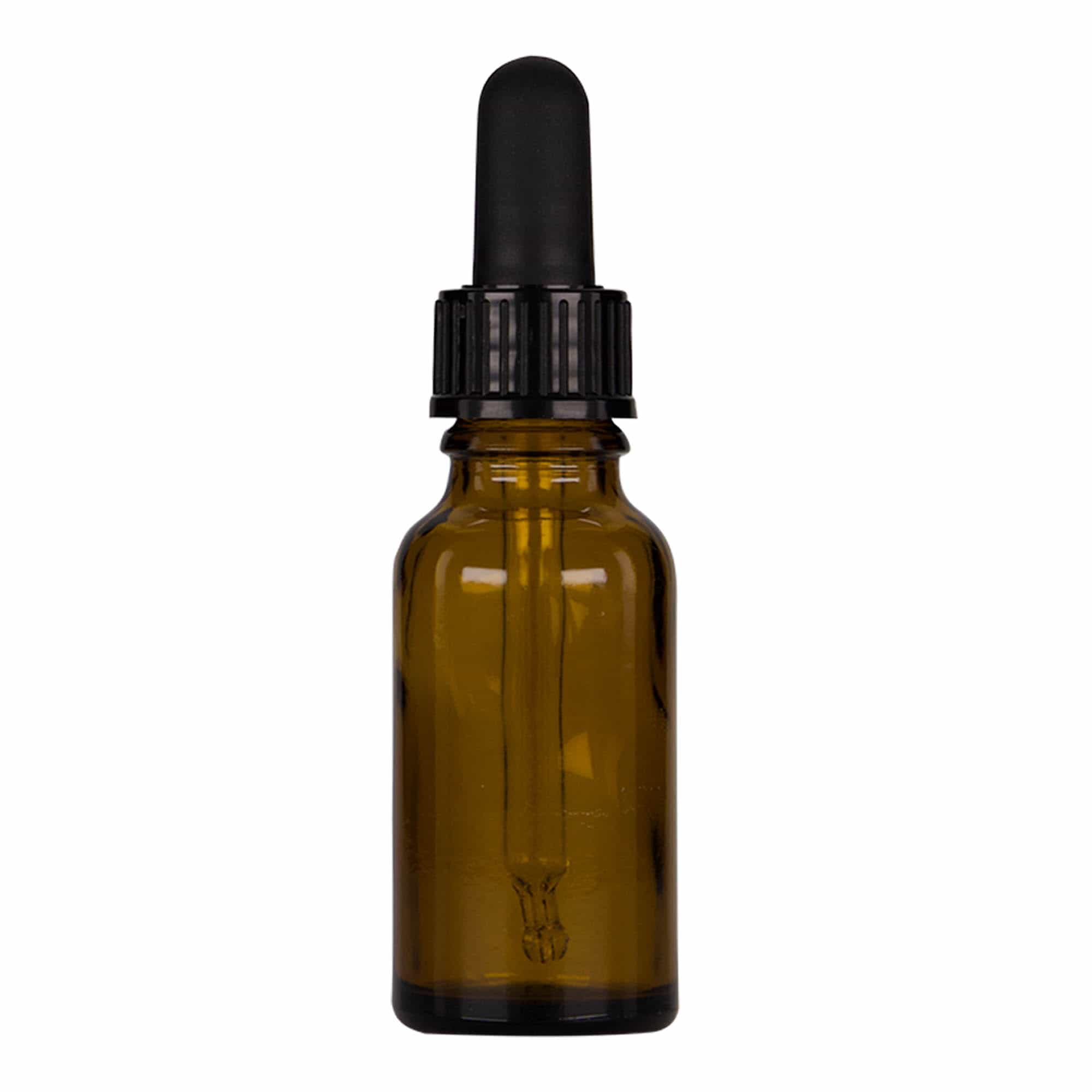20 ml Pipetli Şişe Tıbbi, Cam, kahverengi-siyah, Ağız: DIN 18