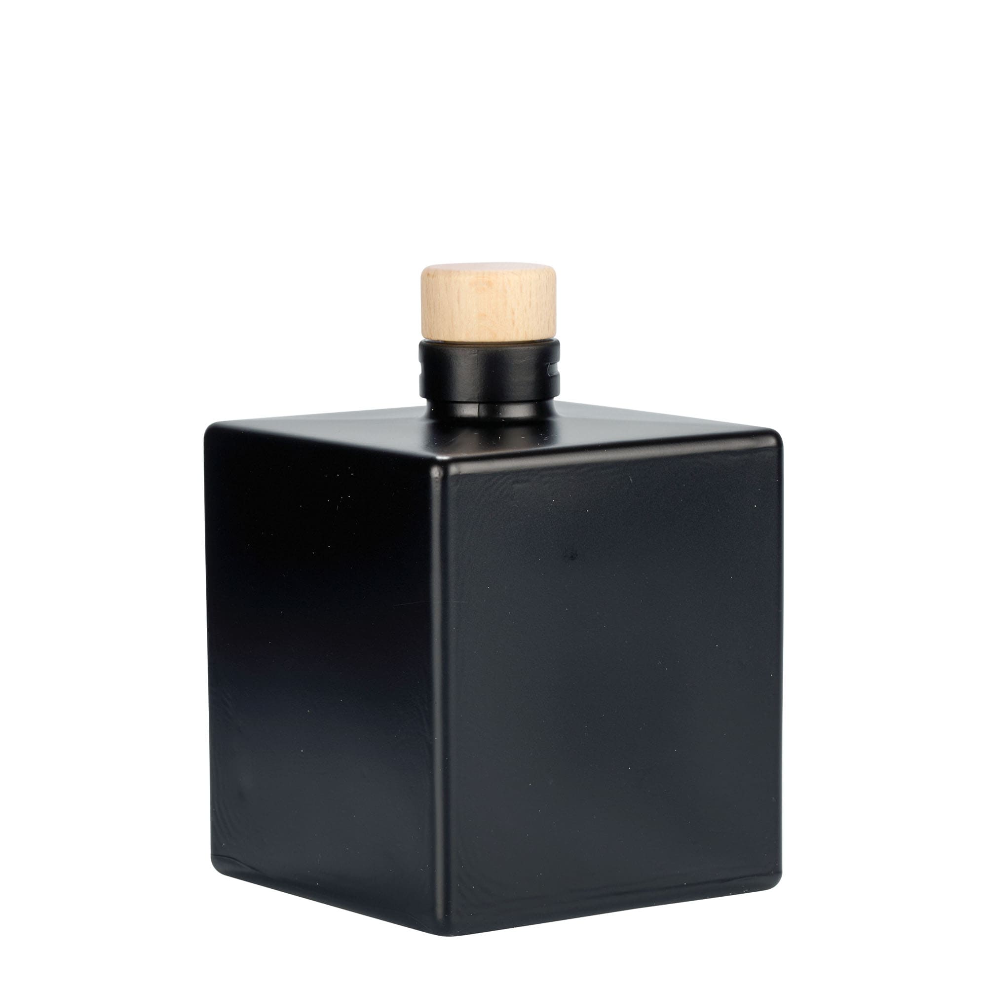 500 ml cam şişe 'Cube', kare, siyah, ağız: mantar 500 ml cam şişe 'Cube', kare, siyah, ağız: mantar