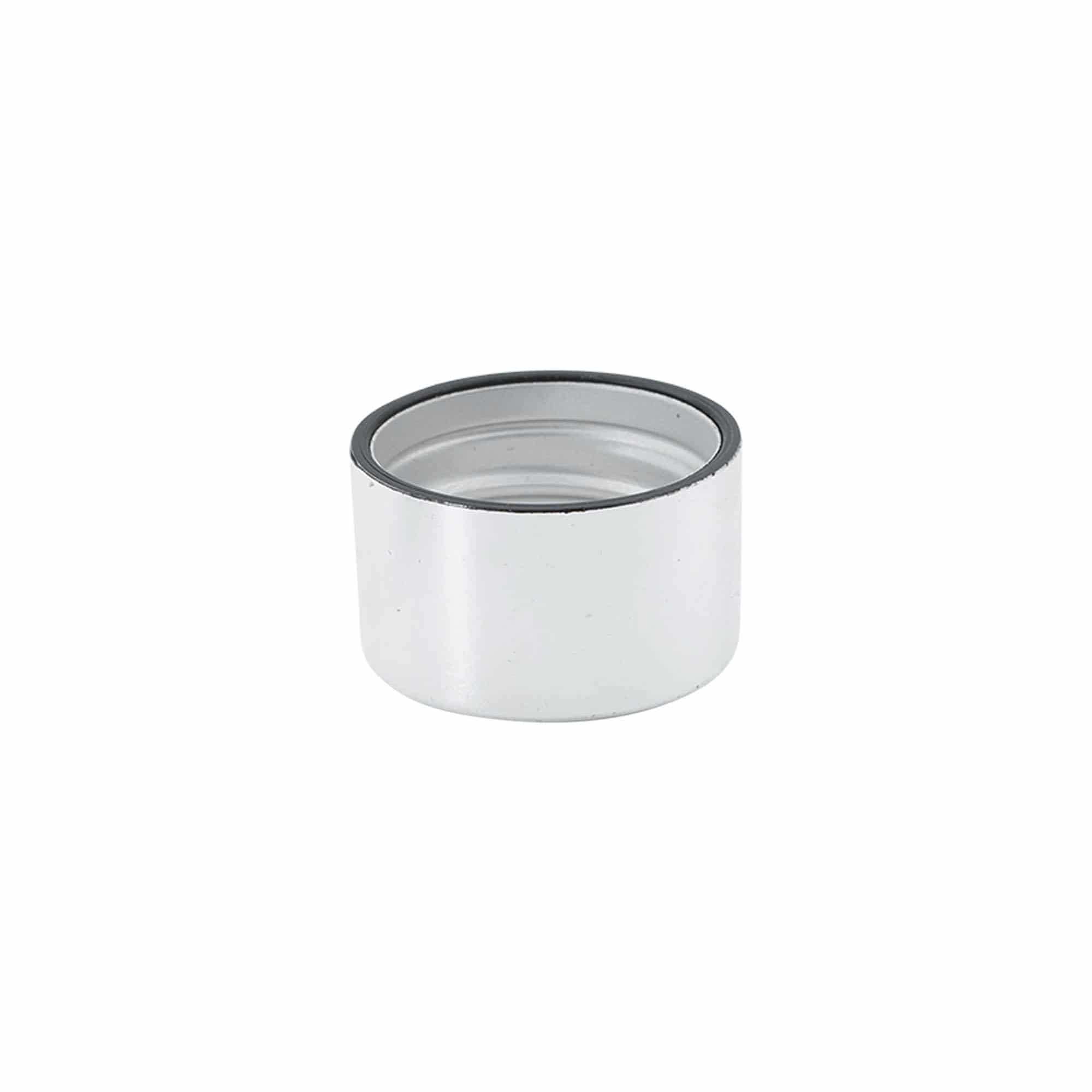 Vidalı kapak, metal-plastik, gümüş, ağız için: PP 28
