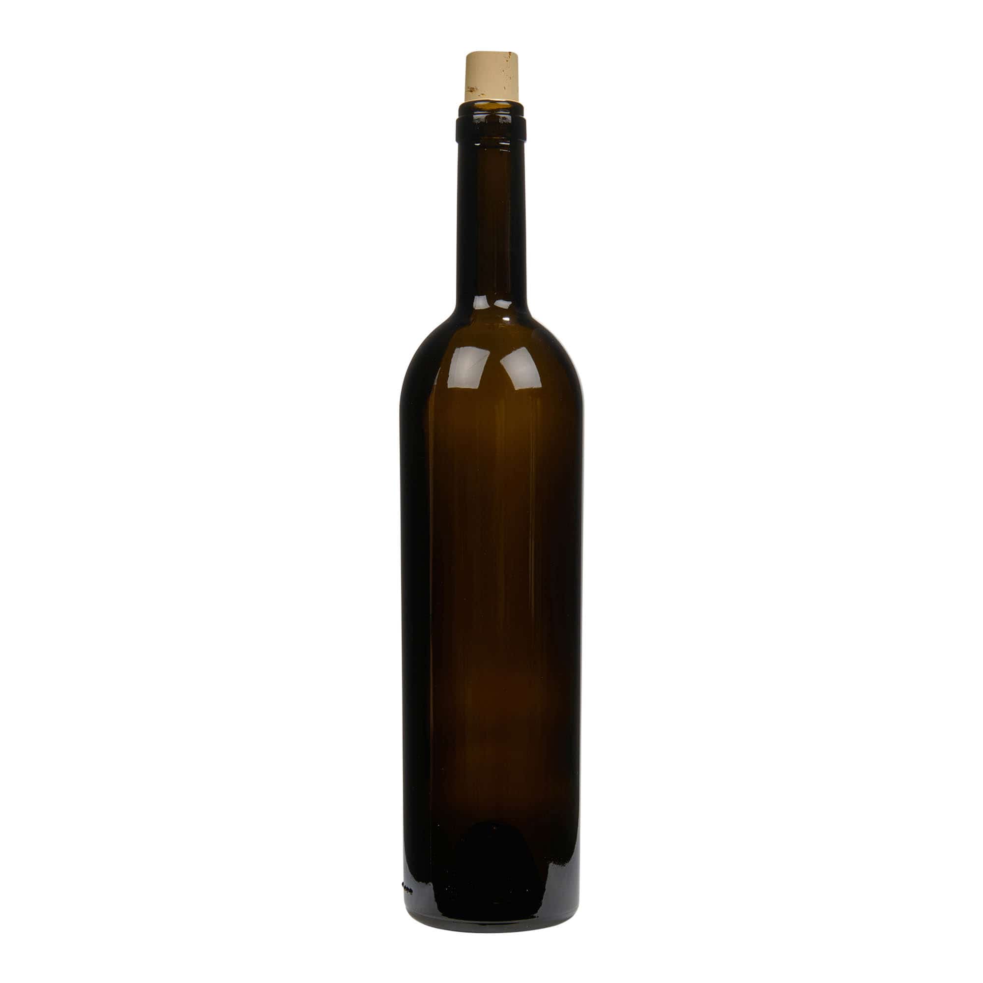 750 ml Şarap Şişesi 'Liberty', antik yeşil, Ağız: Mantar